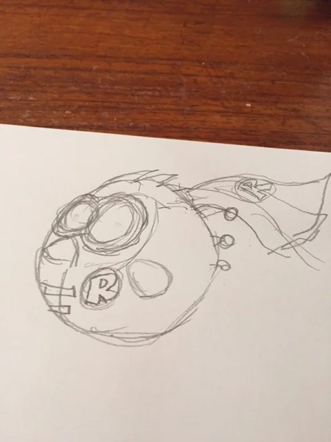 Note: we ran out of time and didn't get to color it in (maybe some other time we will), but I like that I showed the kids they could think of an idea and just draw it out of thin air.
