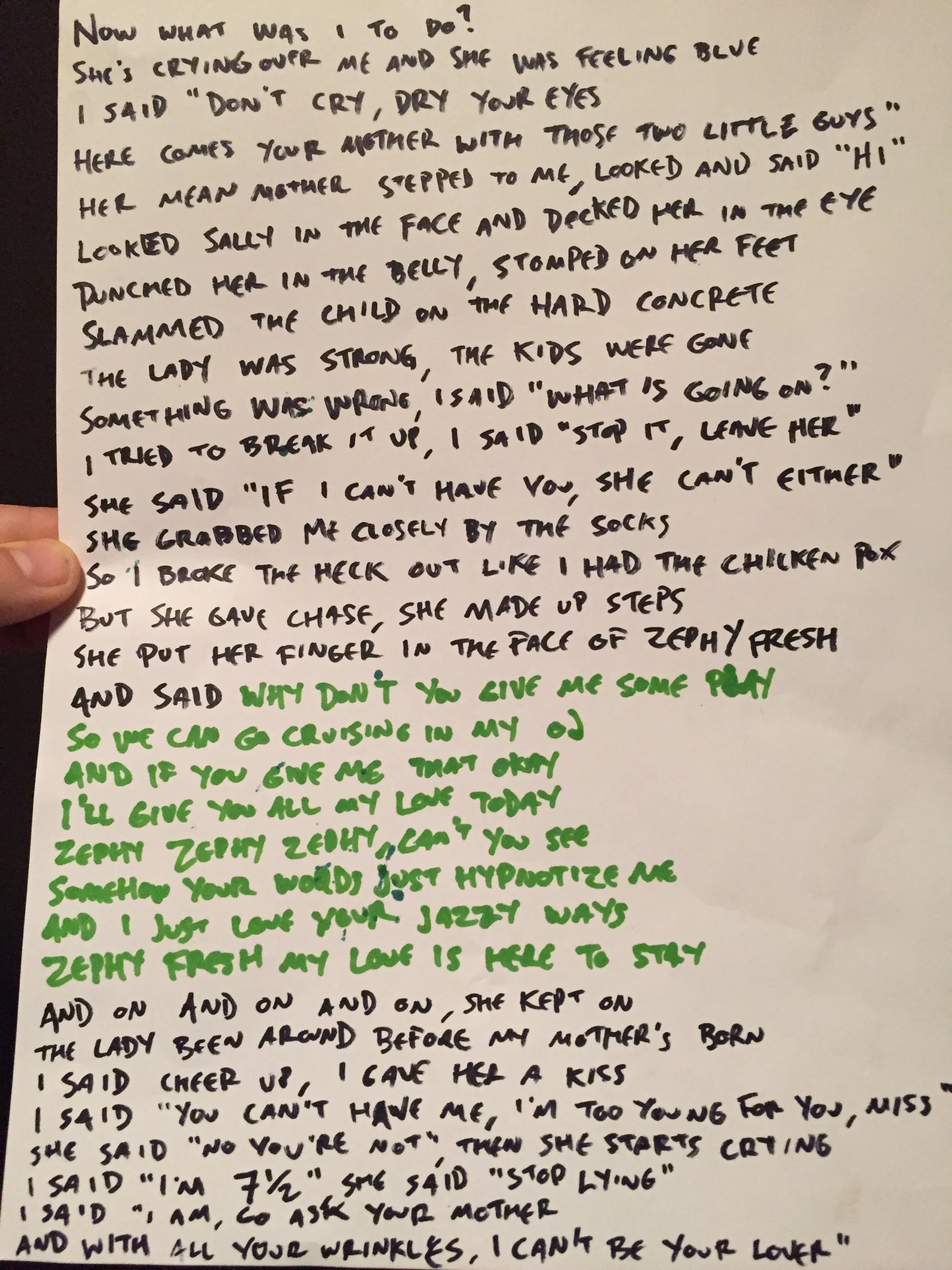 Admittedly a very full page, but still. The green section is Lyric's, the black is all Zephyr. 