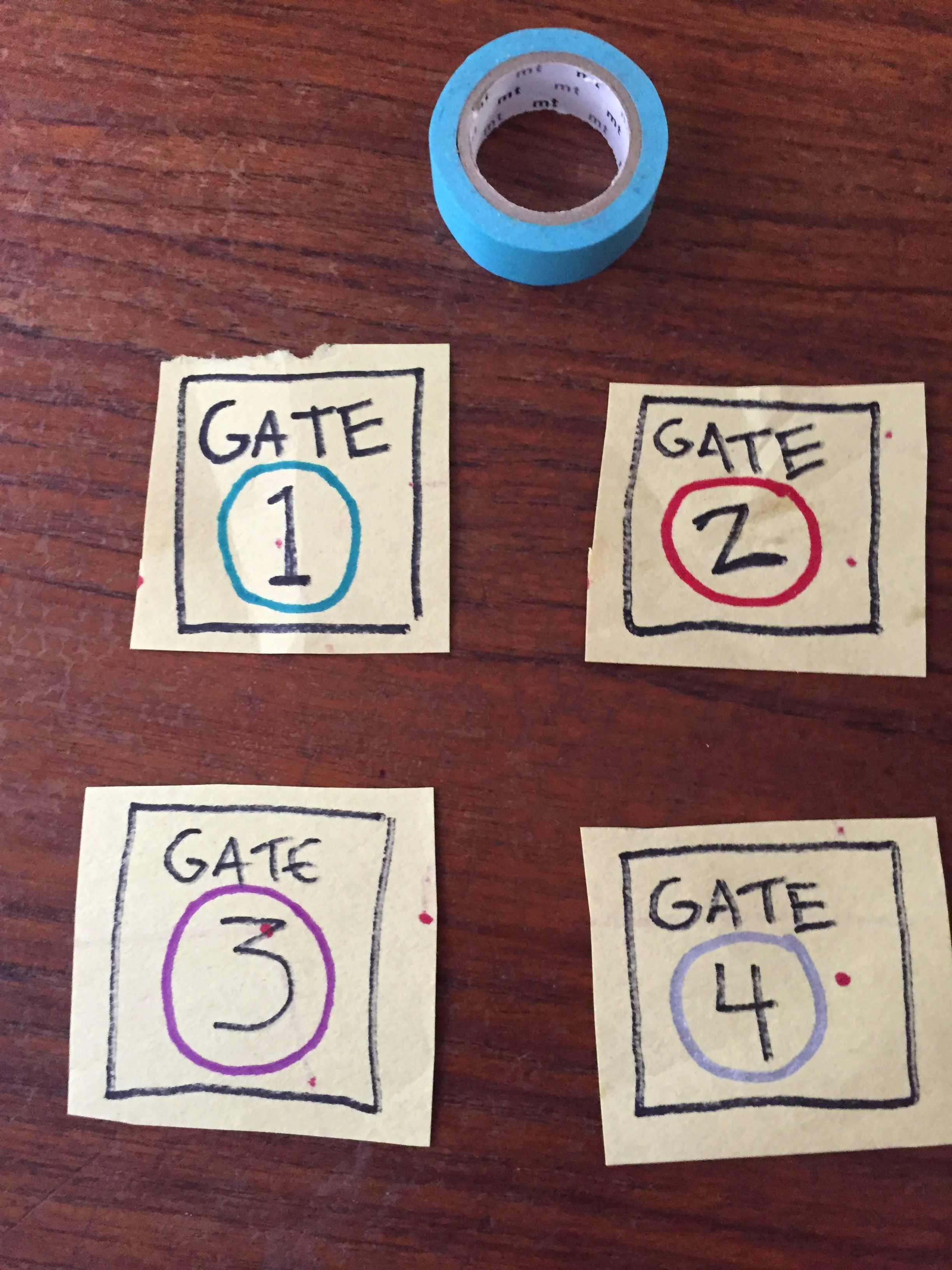 Post it notes would've worked too, but tape and paper worked fine.