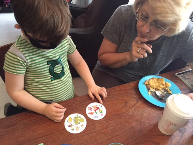 Mumsie plays Spot It with Lyric. She also taught Zephyr how to play Crazy Eights.