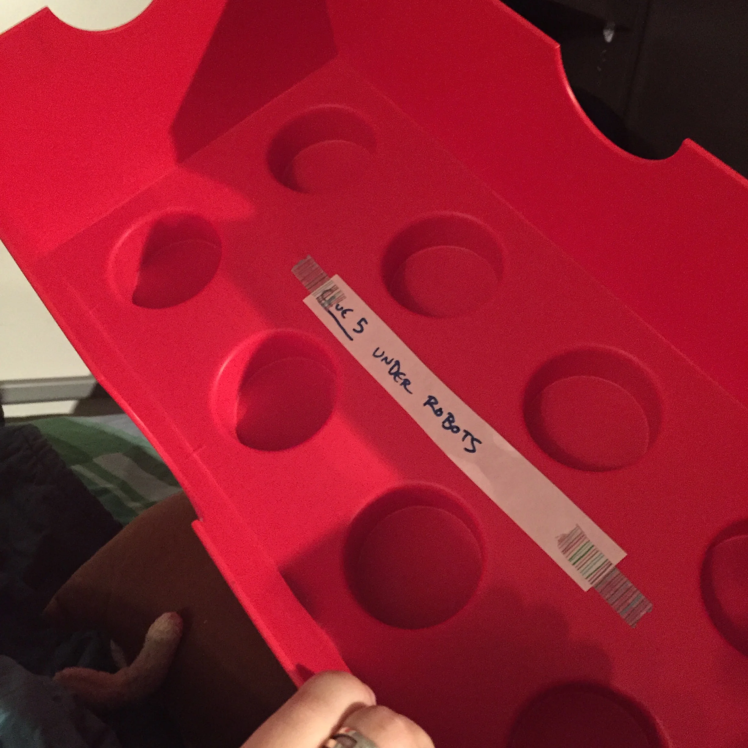 ... The clue was taped inside the top cover of the Lego box!