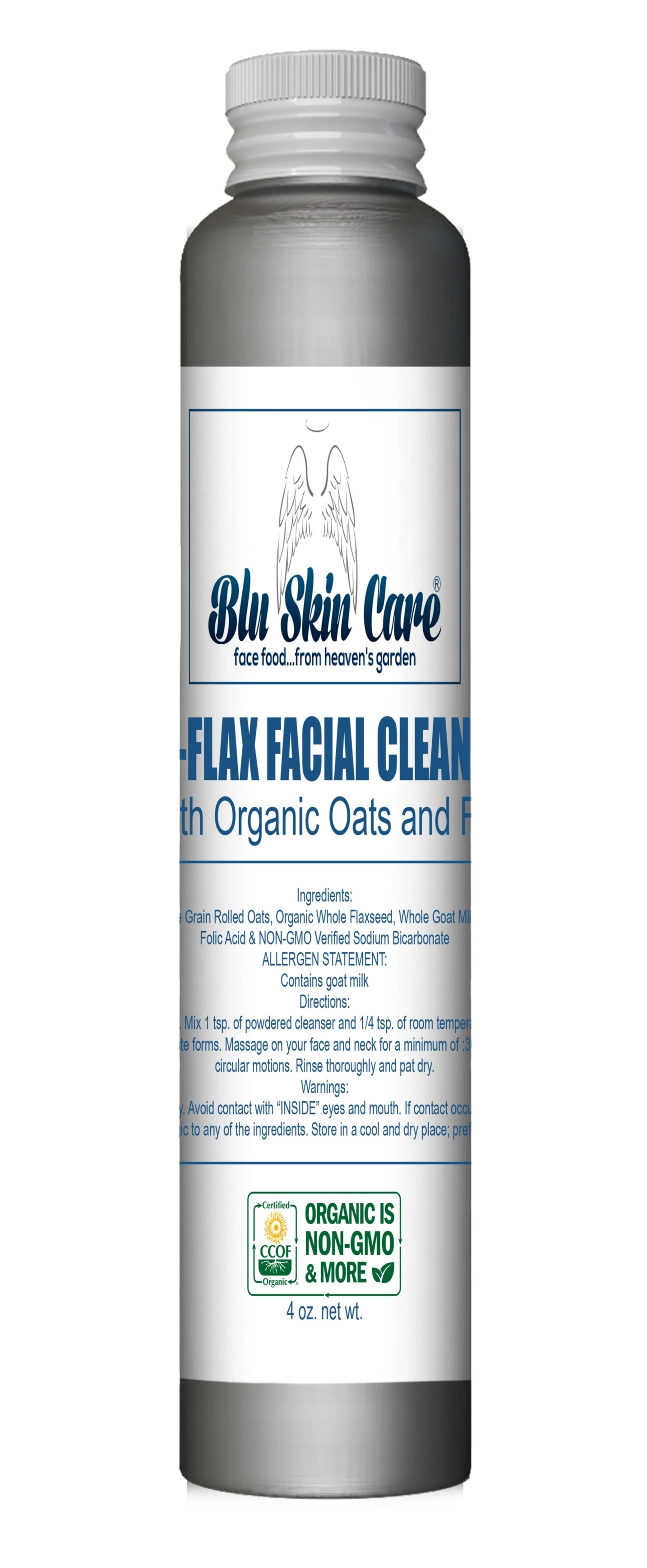 USDA CERTIFIED ORGANIC "OAT-FLAX FACIAL CLEANSER"