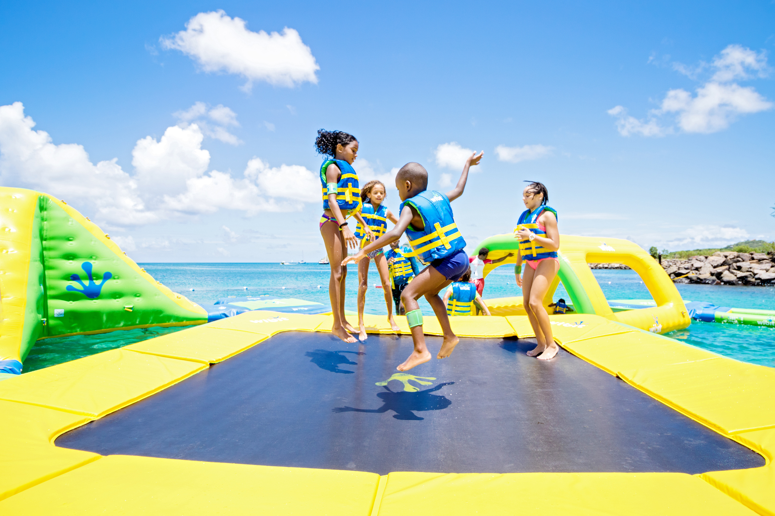 Trampoline at Splash Island Water Park St. Lucia Rodney Bay