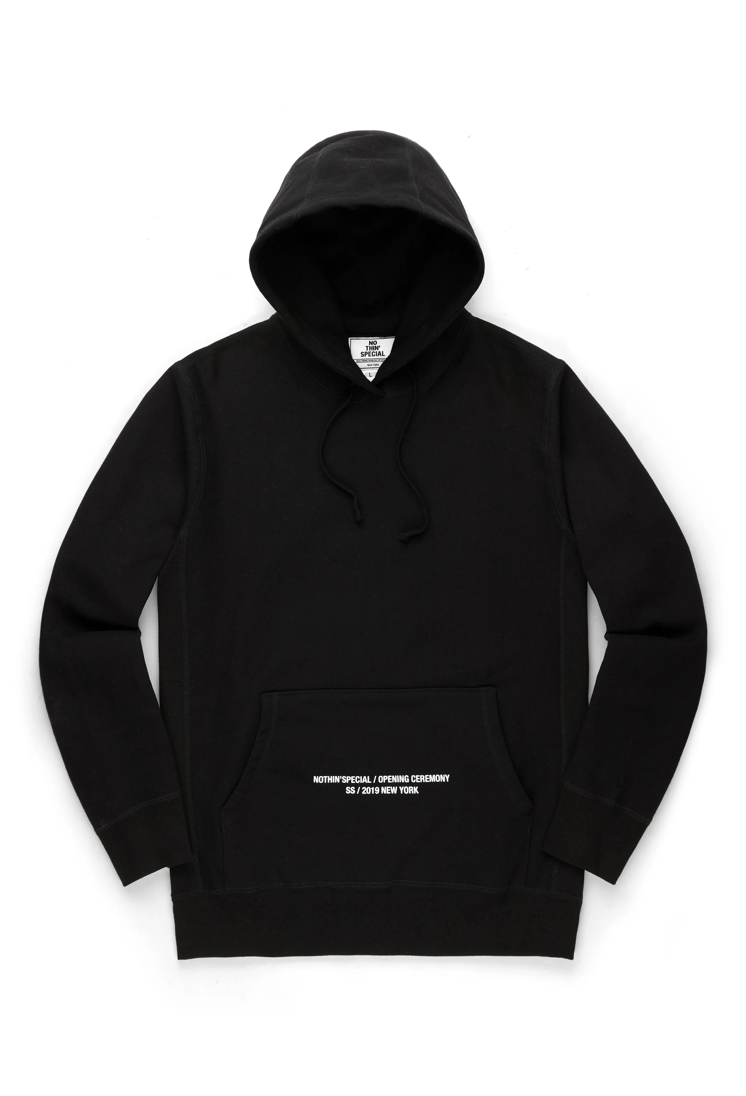 OPENING CEREMONY x NOTHIN'SPECIAL CRINKLED LOGO PULLOVER - BLACK