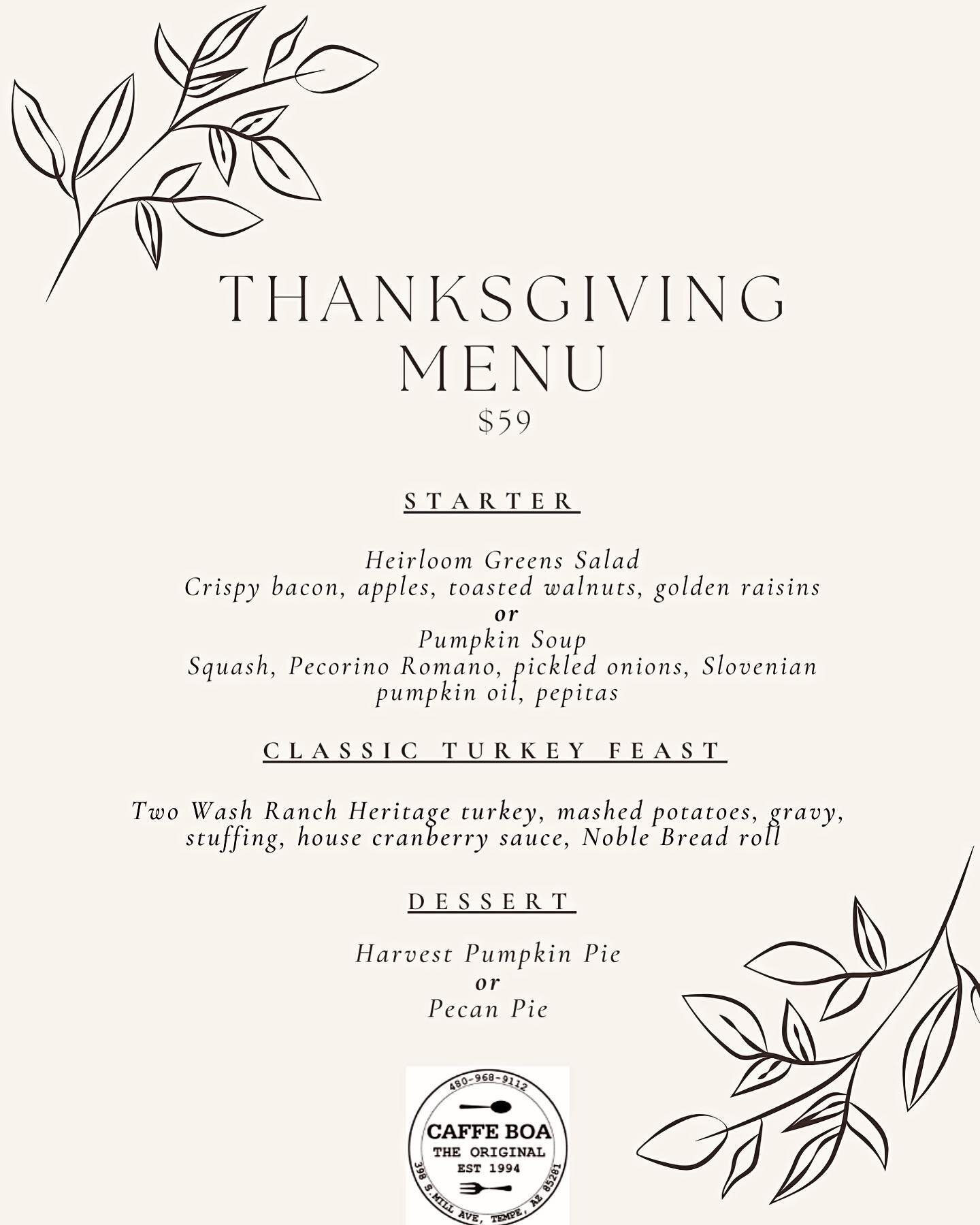 We are so thankful to celebrate another Thanksgiving holiday with you all! 🍁Featuring our regular dinner menu all day or our special Thanksgiving feast.
Always homemade, always local, always love! &hearts;️
Give us a call to book your reservation, o