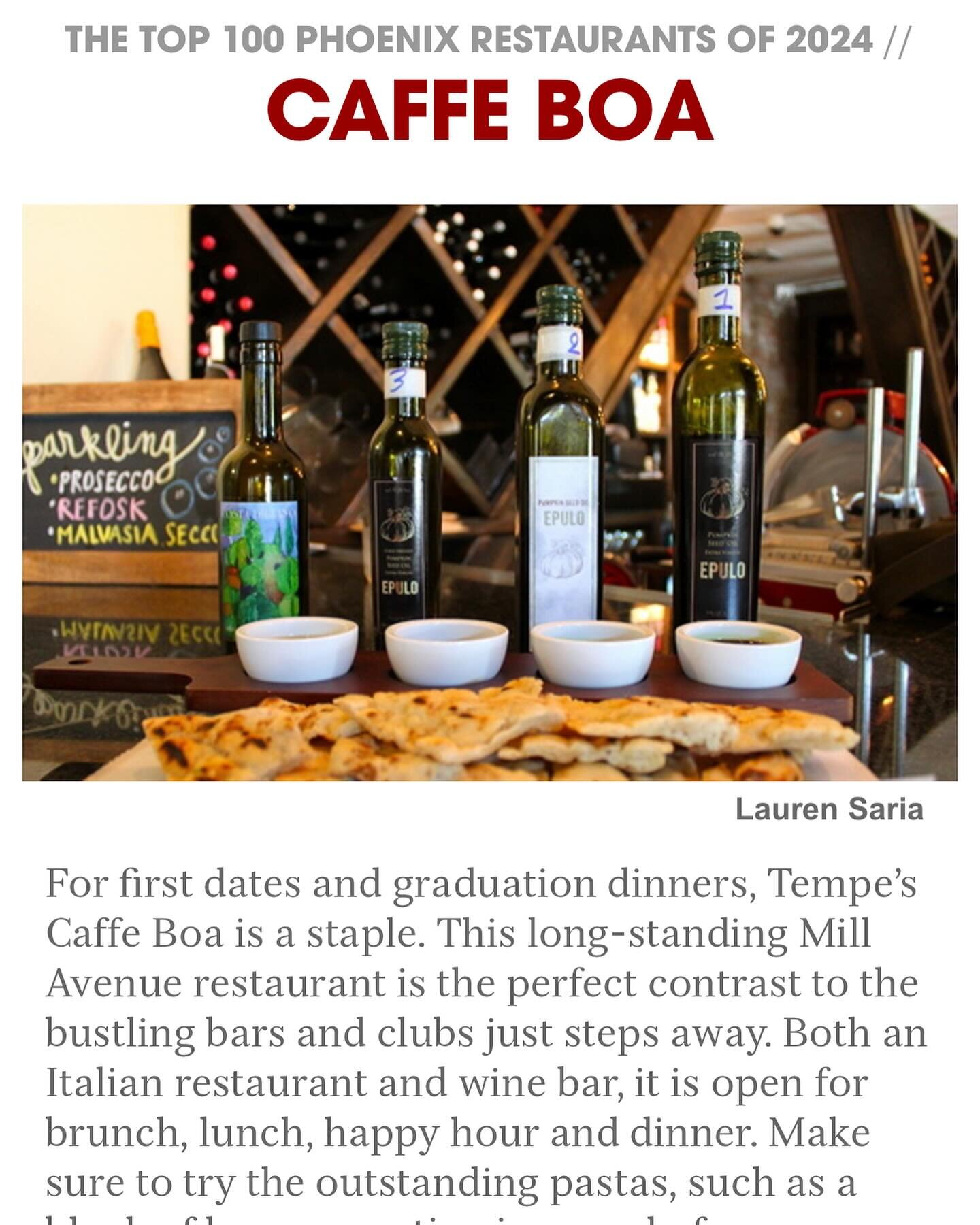 Thank you @phoenixnewtimes, @laurensaria, and to all our loyal customers and staff! We love what we do and are proud to be a staple in downtown Tempe for the past 30 years. Cheers to continuing to bring you great food, great service, and great compan