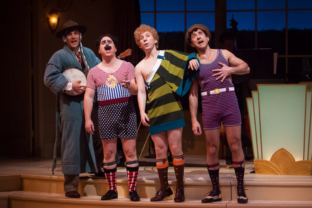 M. Scott McLean, Jim Ferriss, Jonathan Randall Silver and Jonathan Brody in ANIMAL CRACKERS at the Denver Center Theatre Company. Production Photographer Jennifer Koskinen | Merritt Portrait Studio