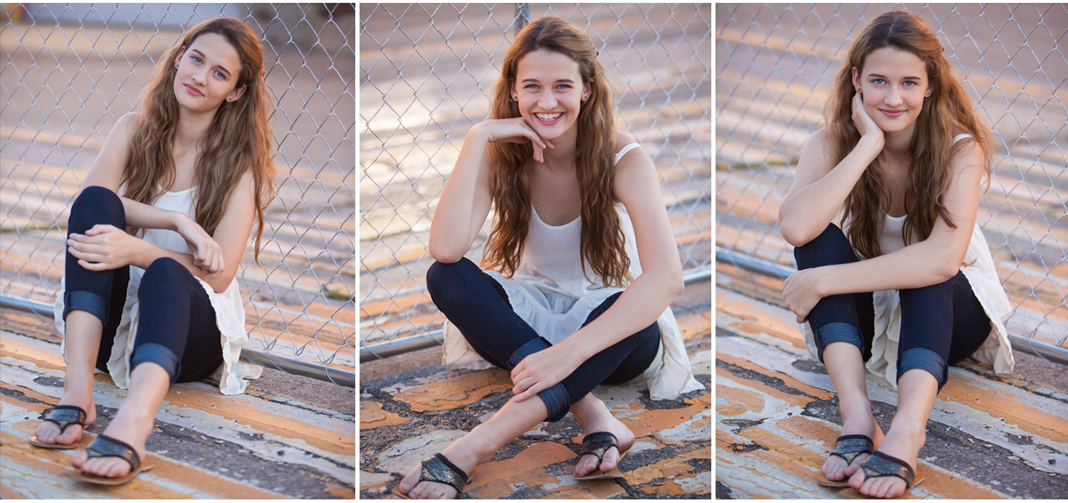 high school senior photo session in denver on painted pavement with chainlink fence | photographer jennifer koskinen | merritt portrait studio
