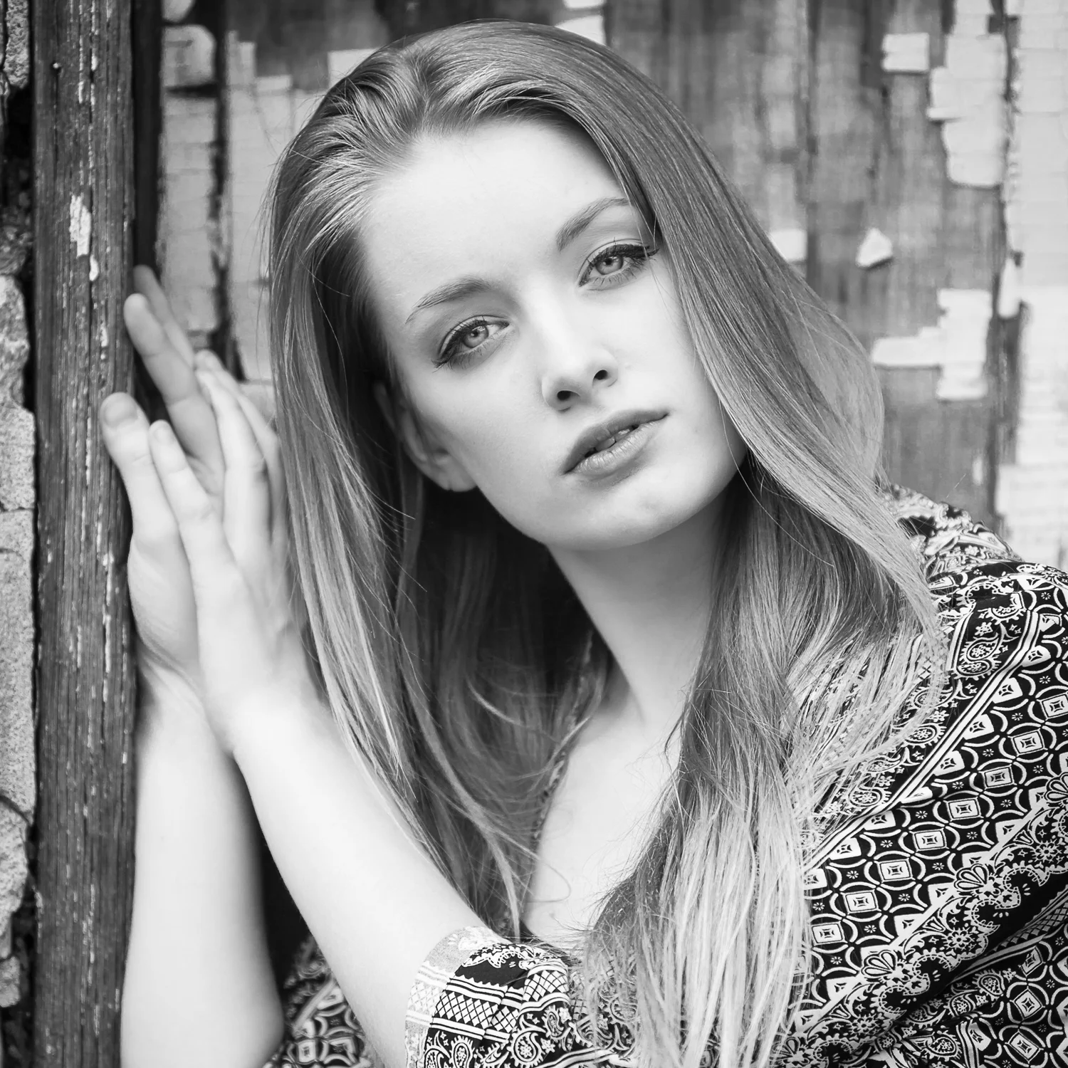 Fashion-Beauty inspired black and white High School Senior Portrait, with Denver photographer Jennifer Koskinen, Merritt Portrait Studio