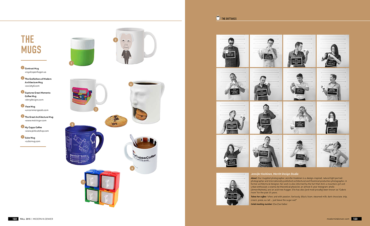 Designer "mugshots" for Modern in Denver magazine, portrait photos by Jennifer Koskinen