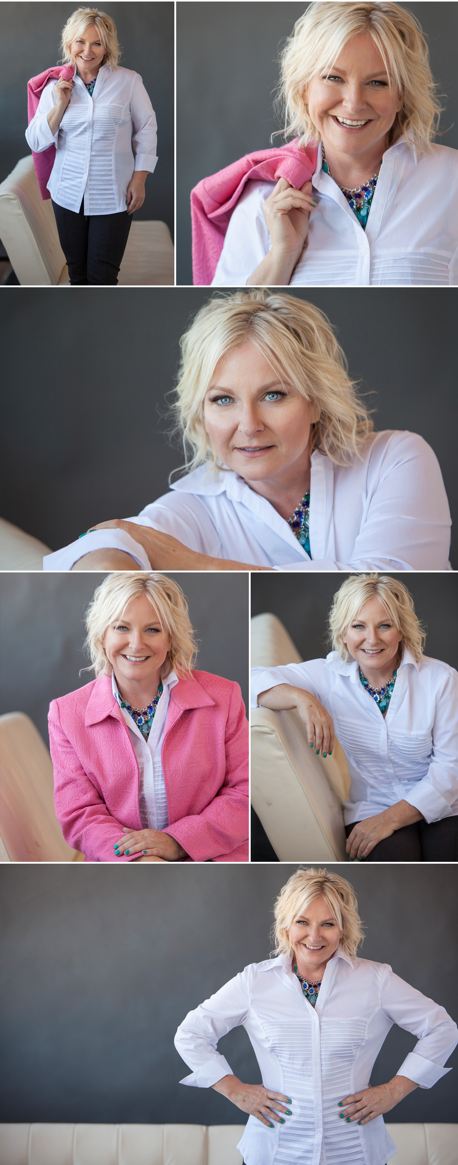 Beautiful woman's personal branding portrait session with splashes of pink, with Denver photographer Jennifer Koskinen | Merritt Design Photo