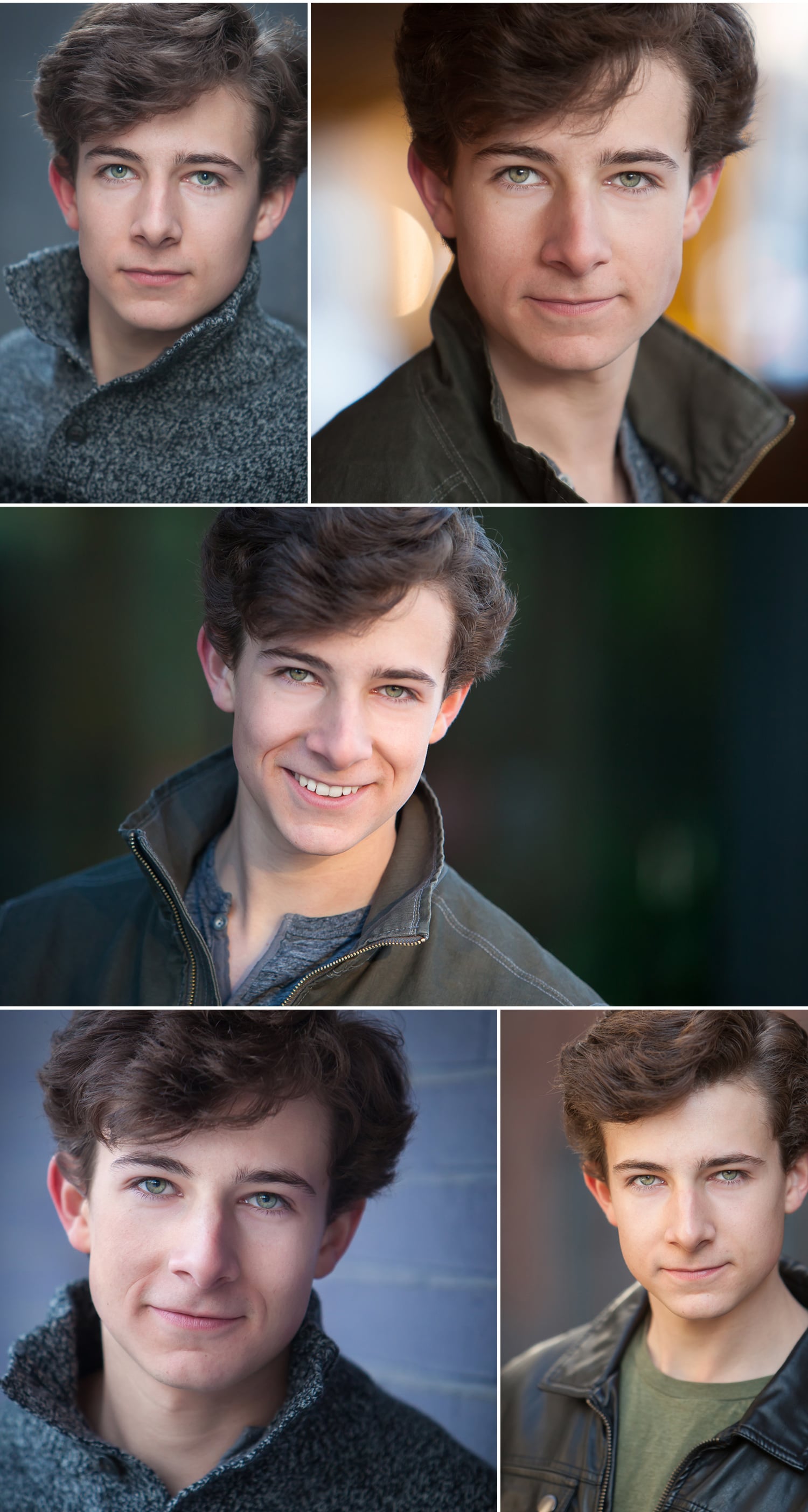 Green eyed teen Actor Headshots in urban setting, with Denver photographer Jennifer Koskinen | Merritt Portrait Studio