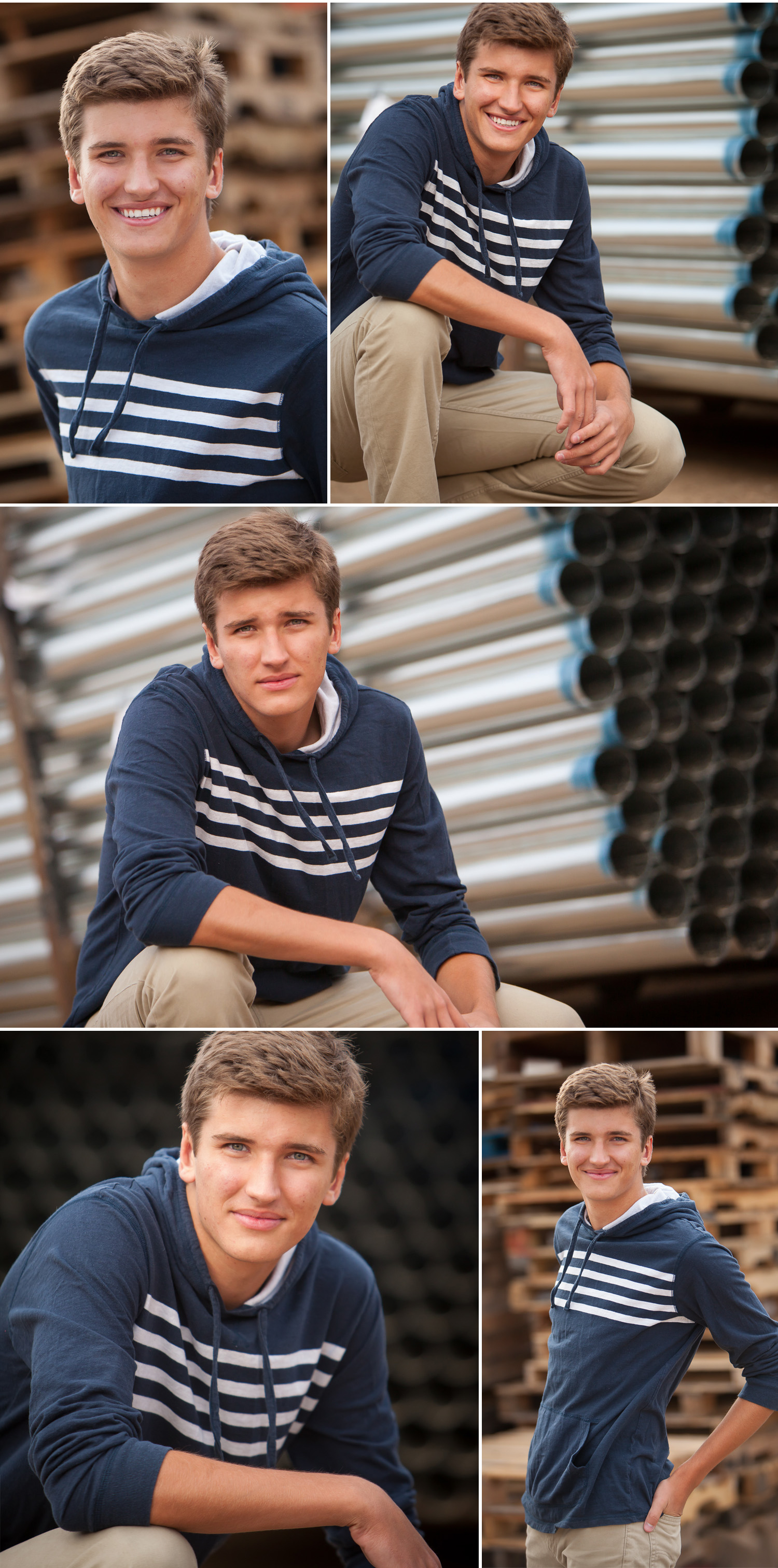 High school senior guy pictures in industrial setting in Denver with photographer Jennifer Koskinen | Merritt Portrait Studio