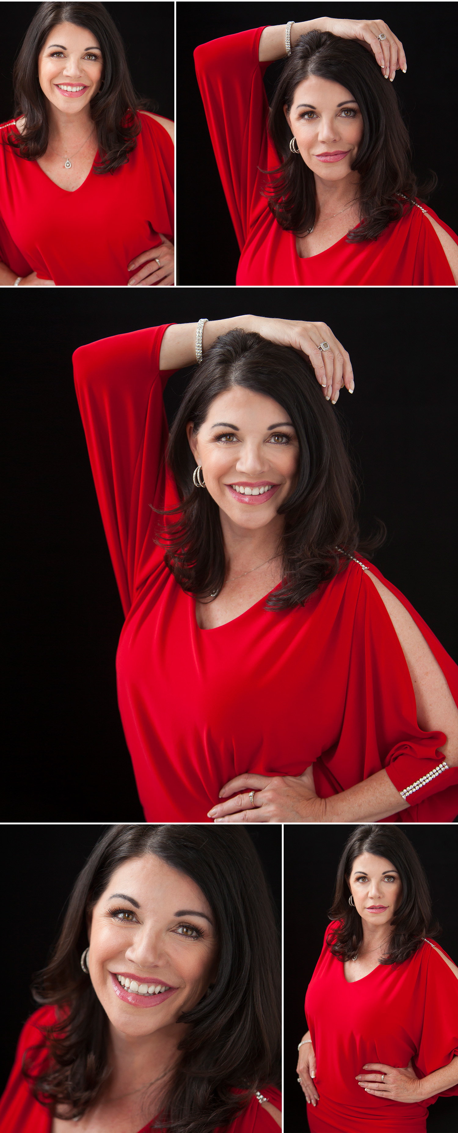 Luxurious portraits as part of a Branding Portrait Session of gorgeous brunette in red dress, with Denver photographer Jennifer Koskinen | Merritt Portrait Studio