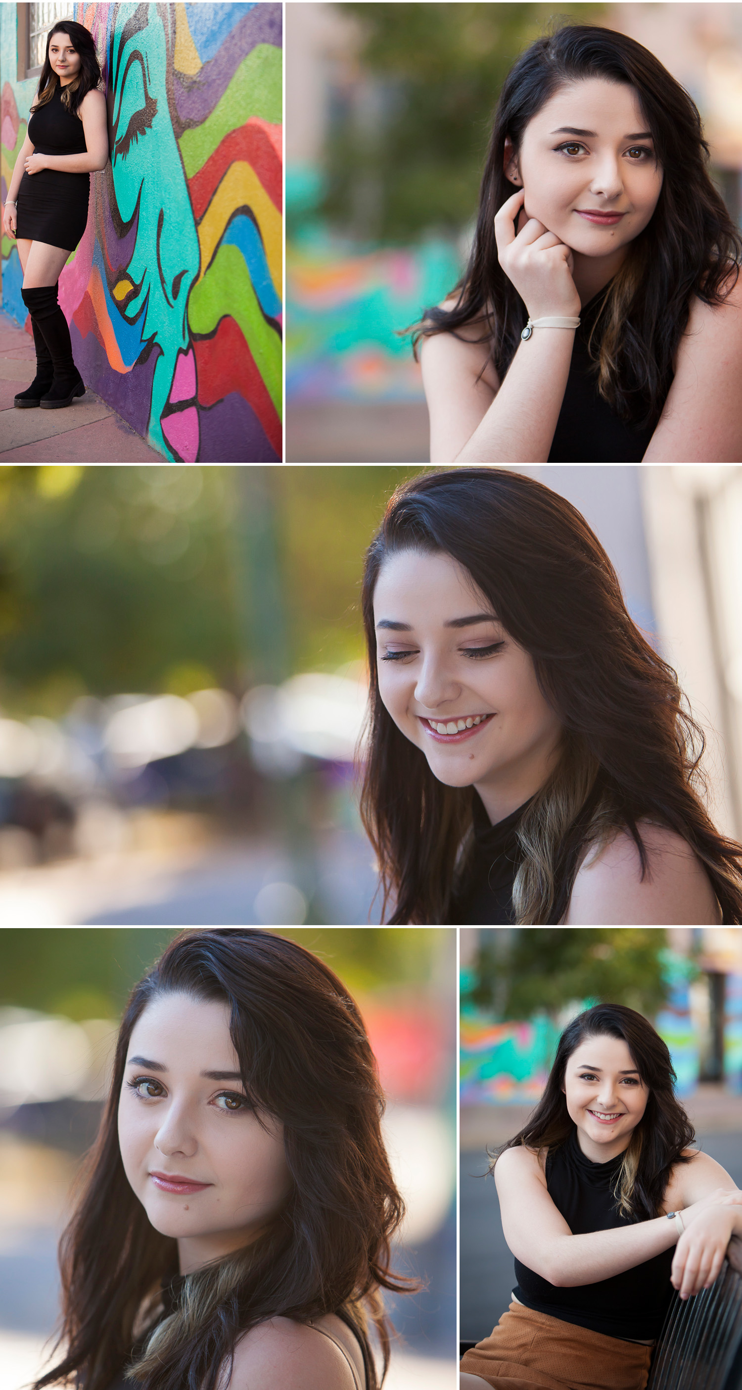 Colorful Senior Pictures in the Santa Fe Arts District of Denver with photographer Jennifer Koskinen | Merritt Portrait Studio