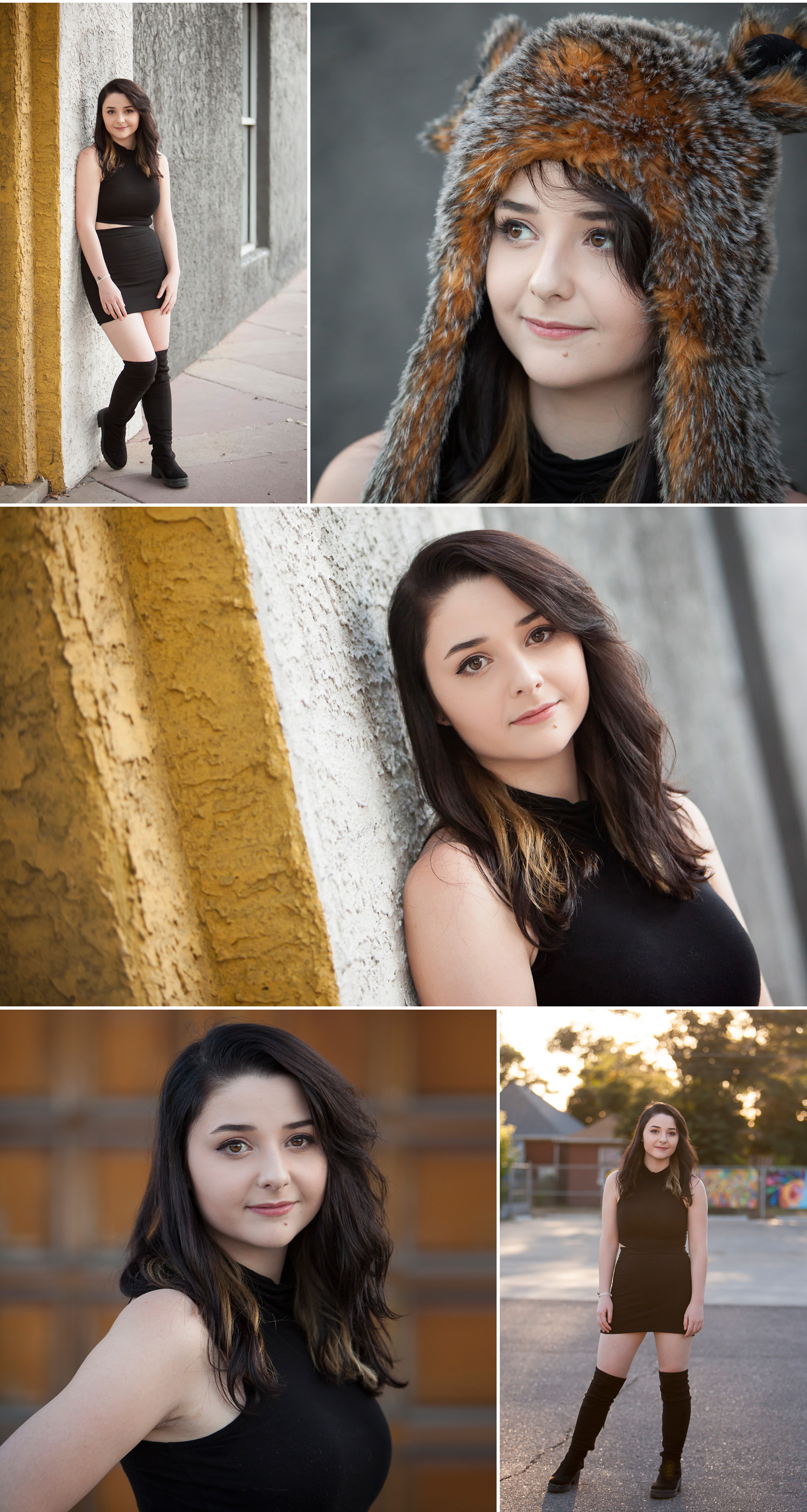Earth tones & golds in Senior Pictures in the Santa Fe Arts District of Denver with photographer Jennifer Koskinen | Merritt Portrait Studio