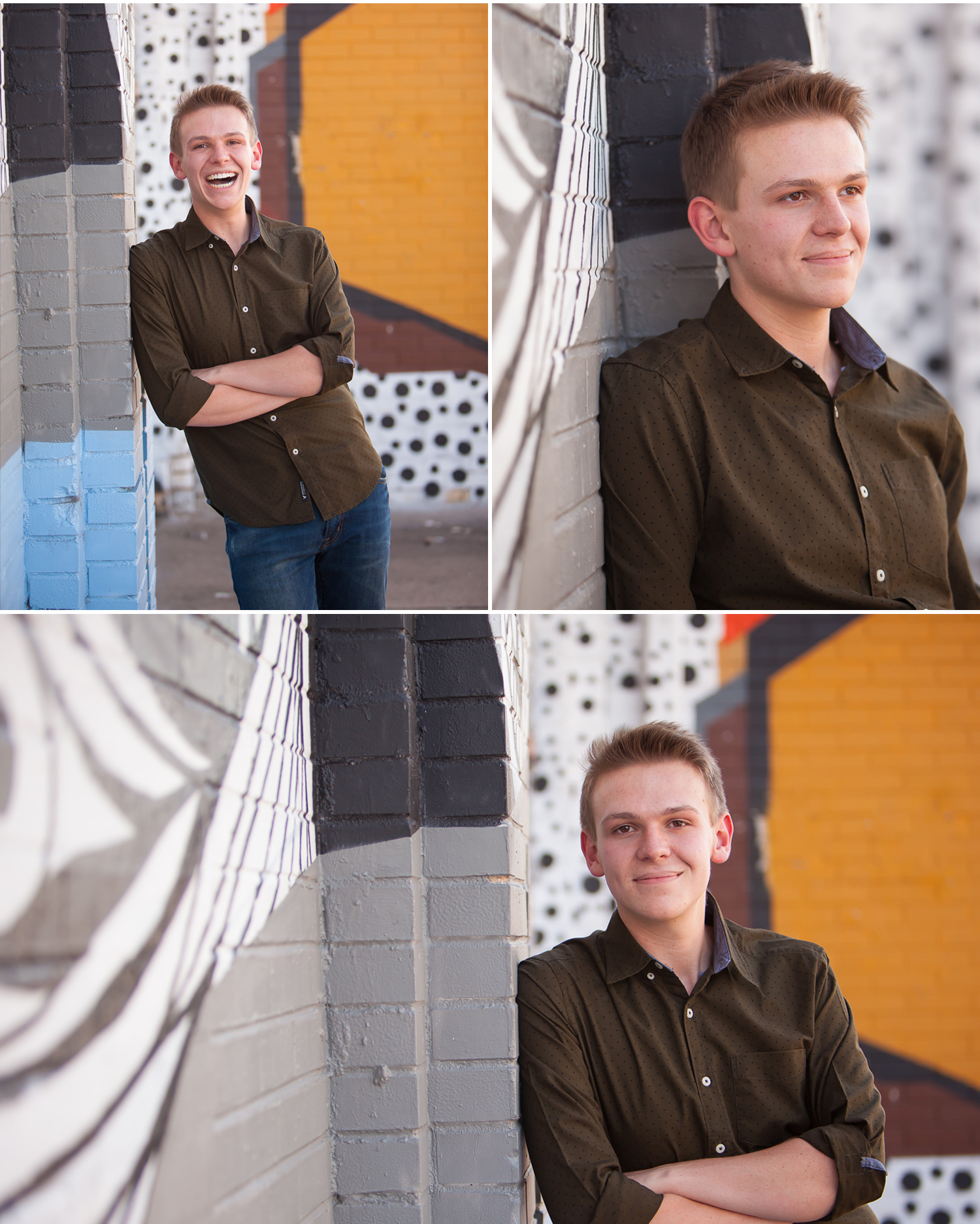 Urban Senior Guy Portraits with graffiti with Denver Photographer Jennifer Koskinen, Merritt Portrait Studio