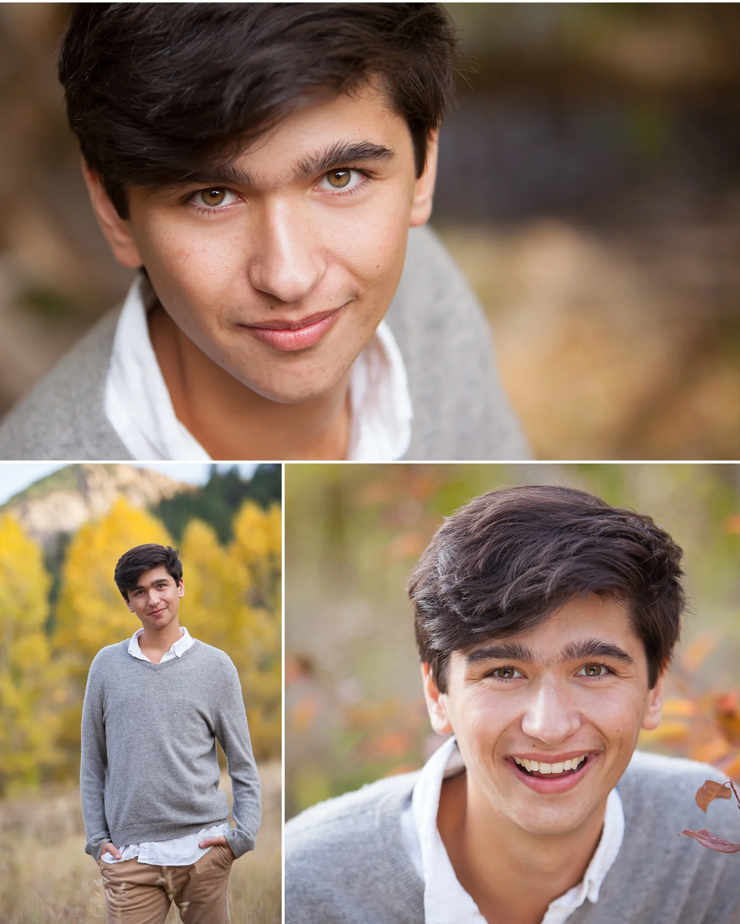 Autumn high school senior guy pictures in the mountains with Denver photographer Jennifer Koskinen, Merritt Portrait Studio