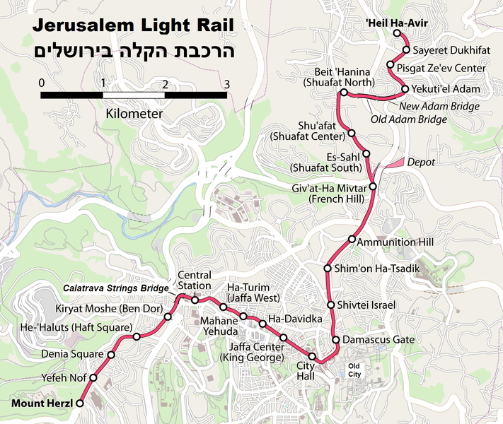 Map of Light Rail route. Click to enlarge.