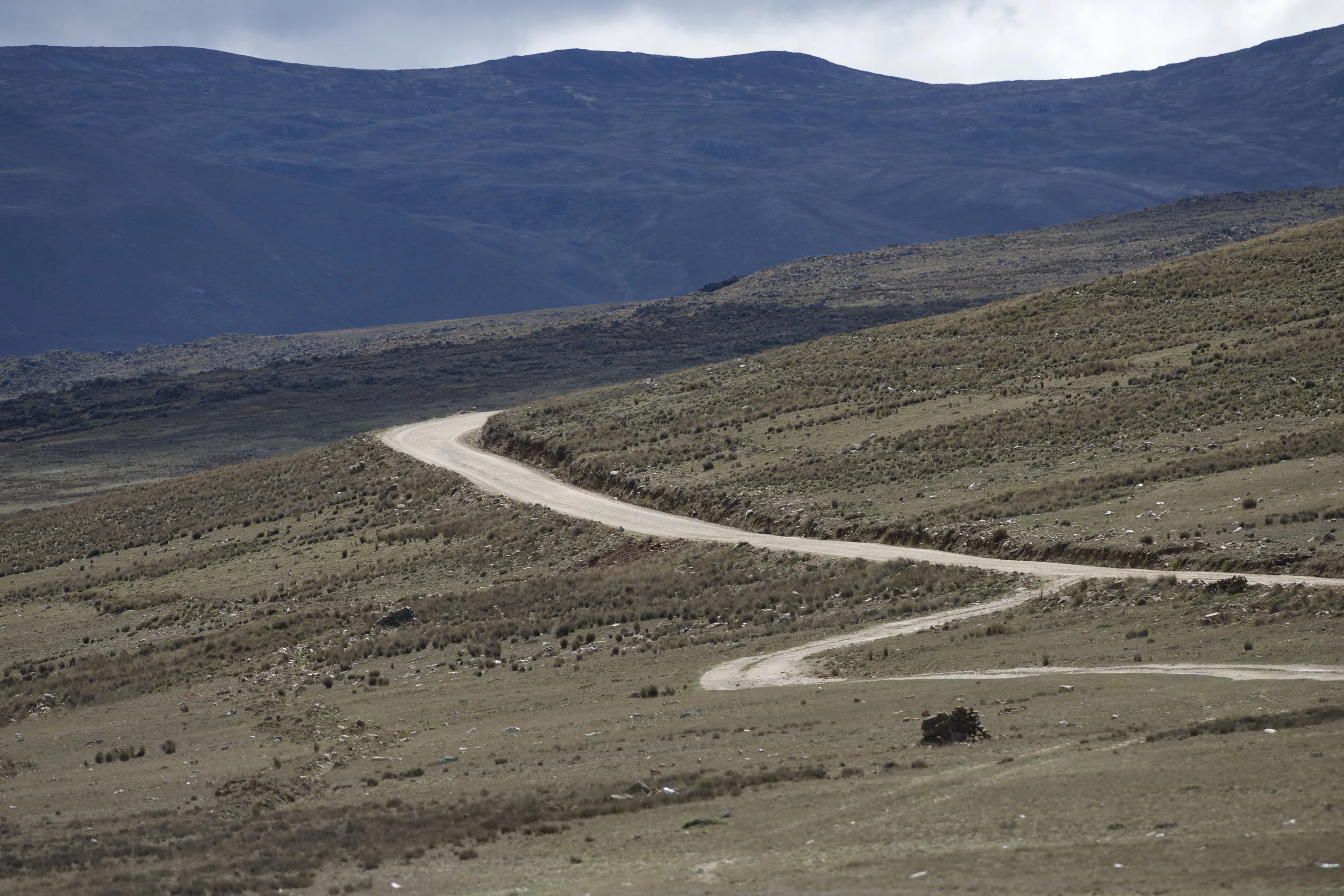Classic Peruvian road in the Andes.