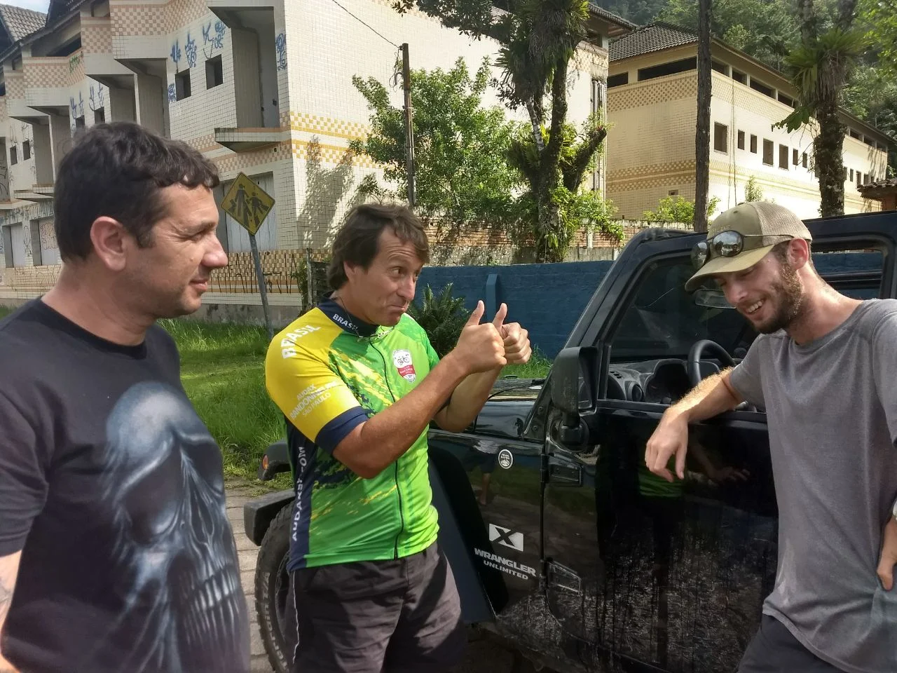 Brazilian giving me the thumbs up.
