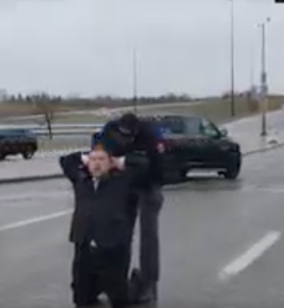 Pastor in Alberta getting arrested. 