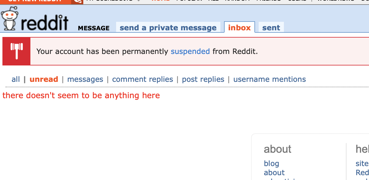 They canceled my Reddit account. Again