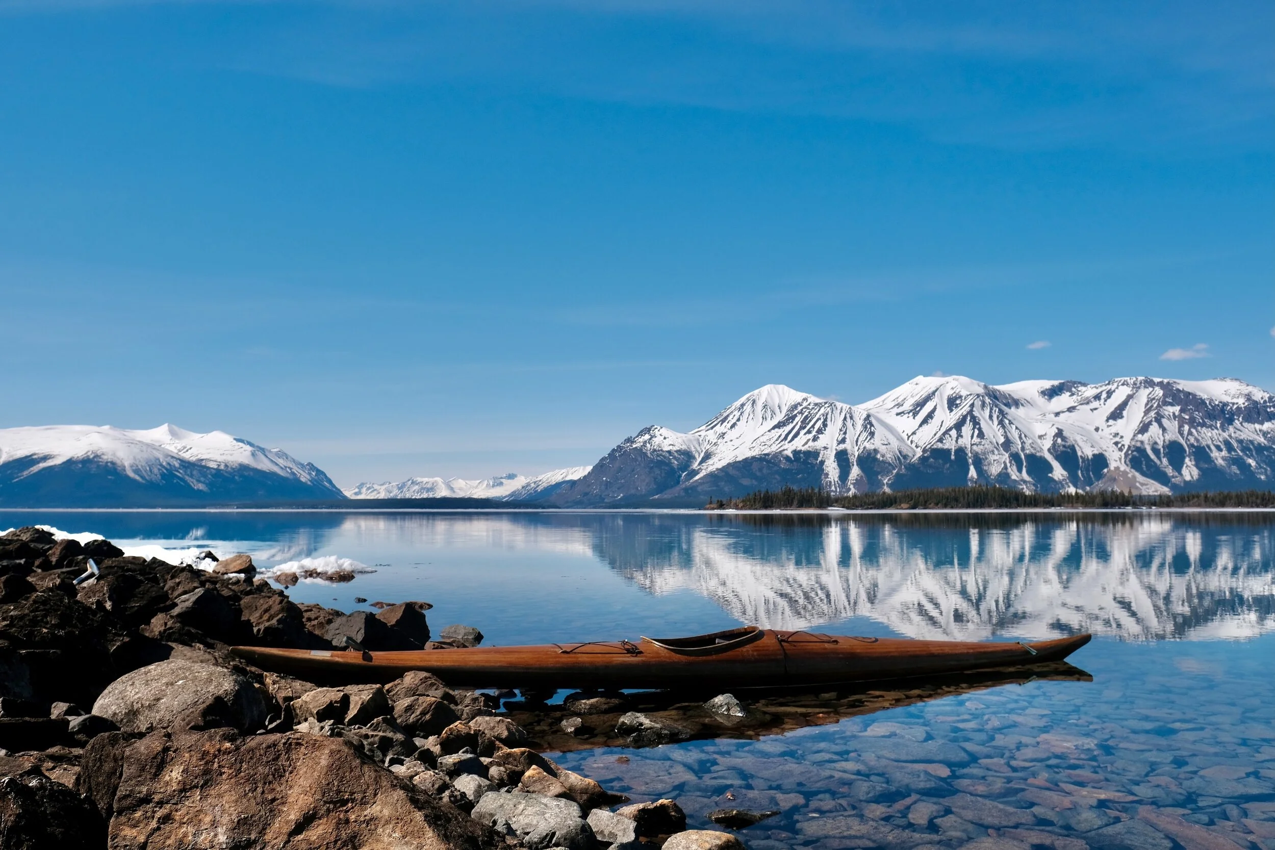 Kayaking on the Atlin Lake. 
