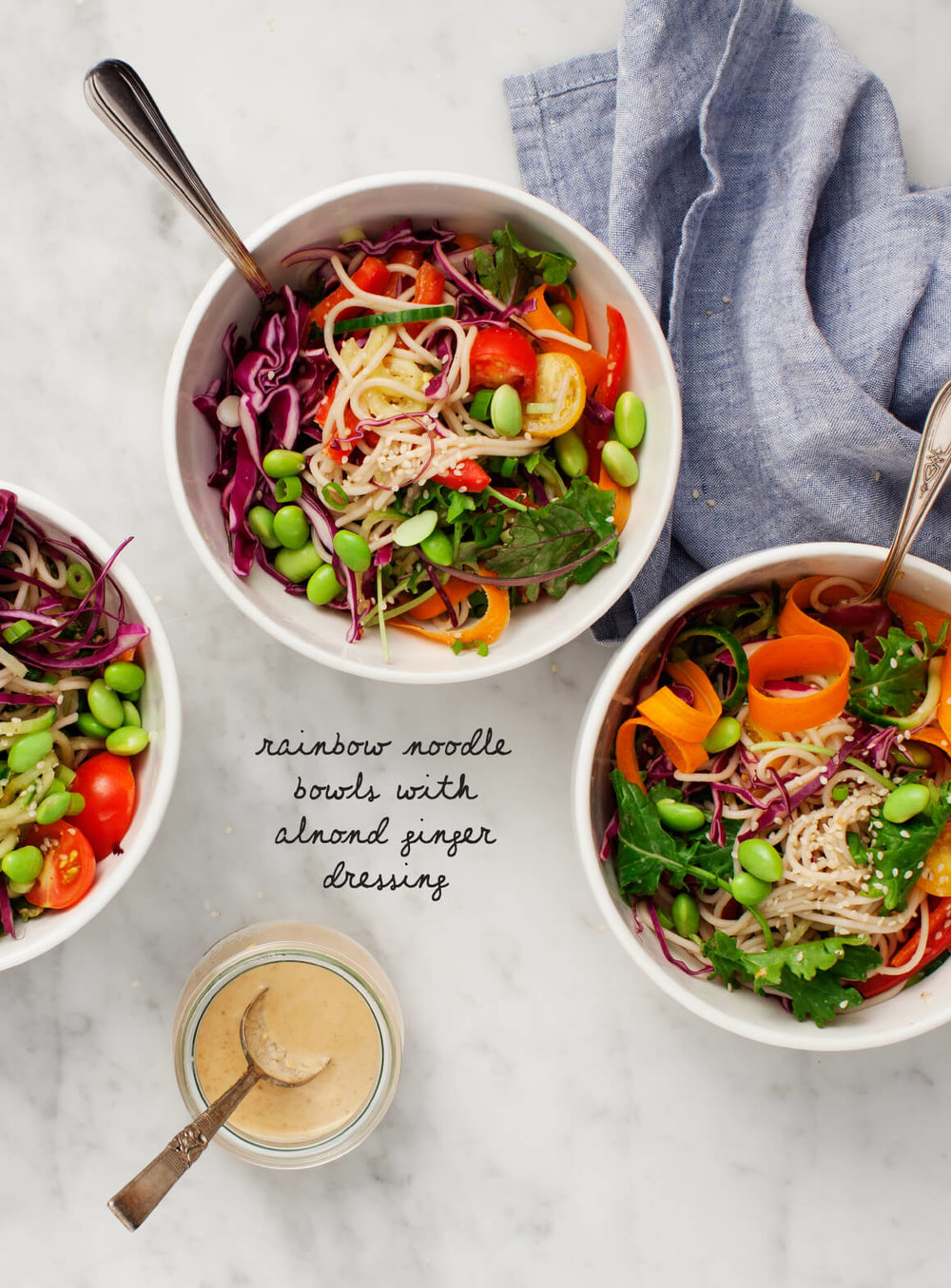  Rainbow Bowls with an almond dressing&nbsp; 