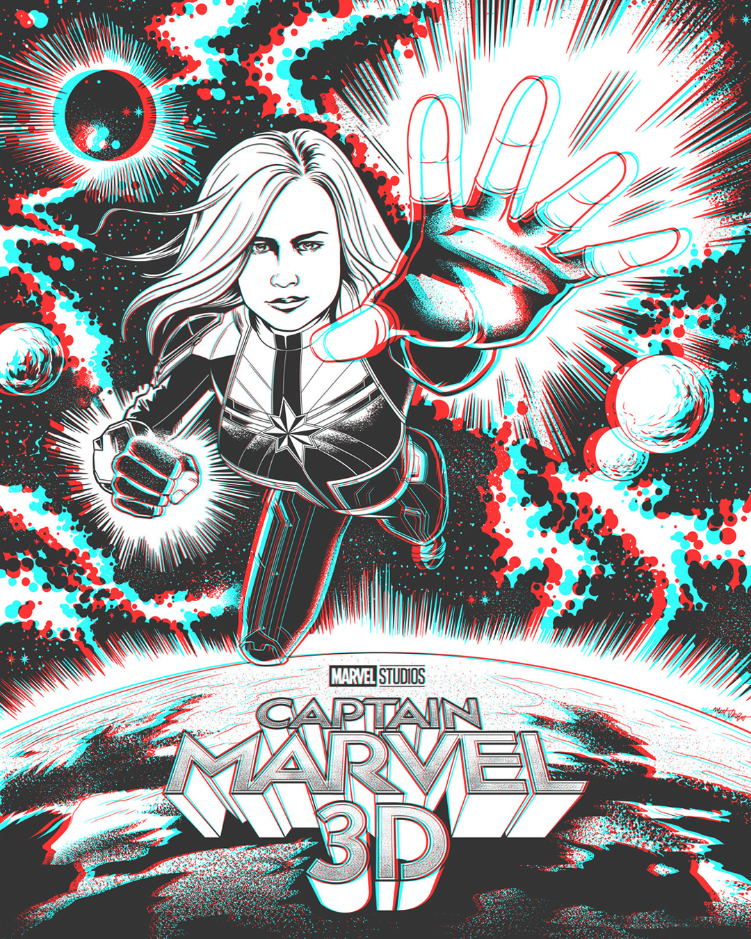 Captain Marvel 3D poster by Matt Talbot