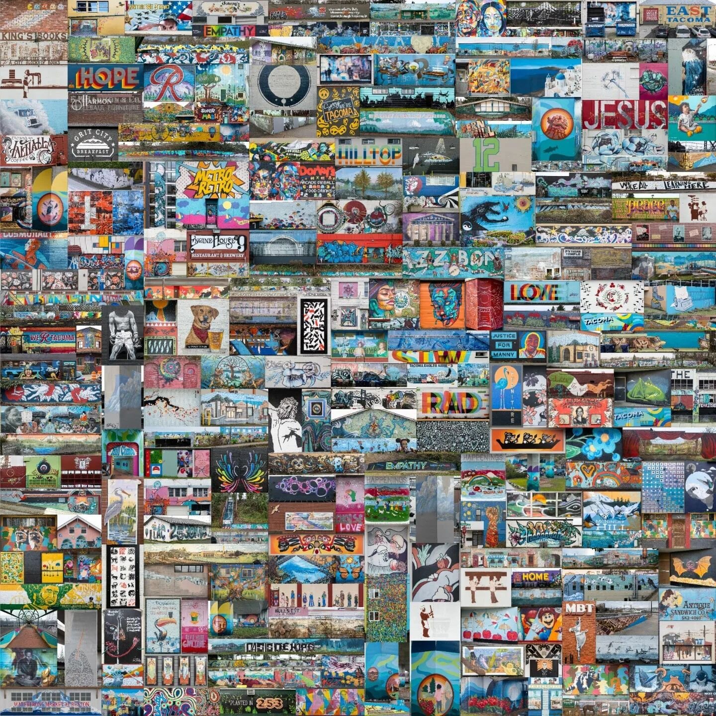 This is every mural in Tacoma. 

6 weeks of shooting and exploring the city I grew up in, discovering something new on every outing. I'm putting together a photo book to showcase the collection... Instagram carousel isn't going to cut it

For the pho