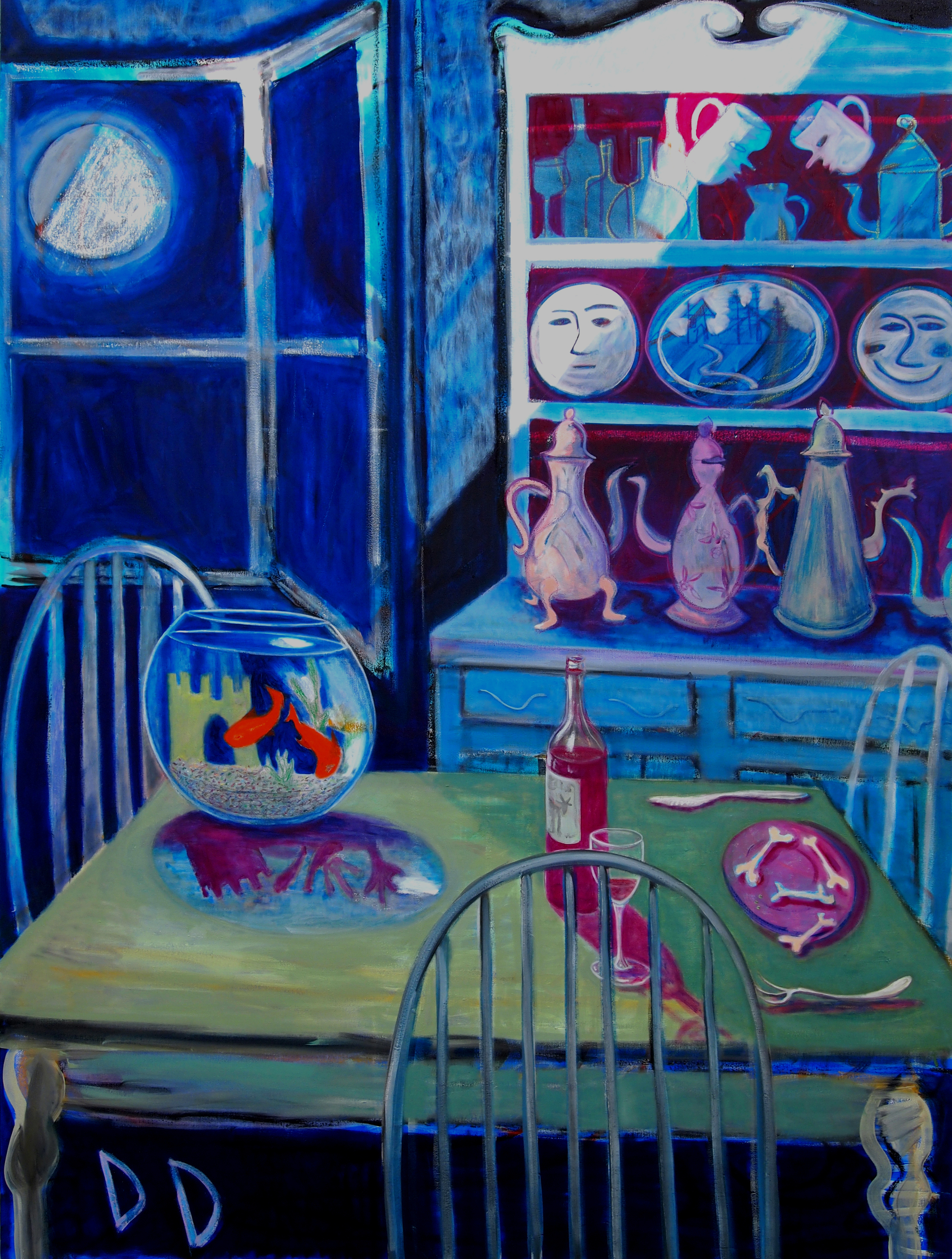  Moon in a Blue Room  Oil on Linen  200 x 150 cm  2015 