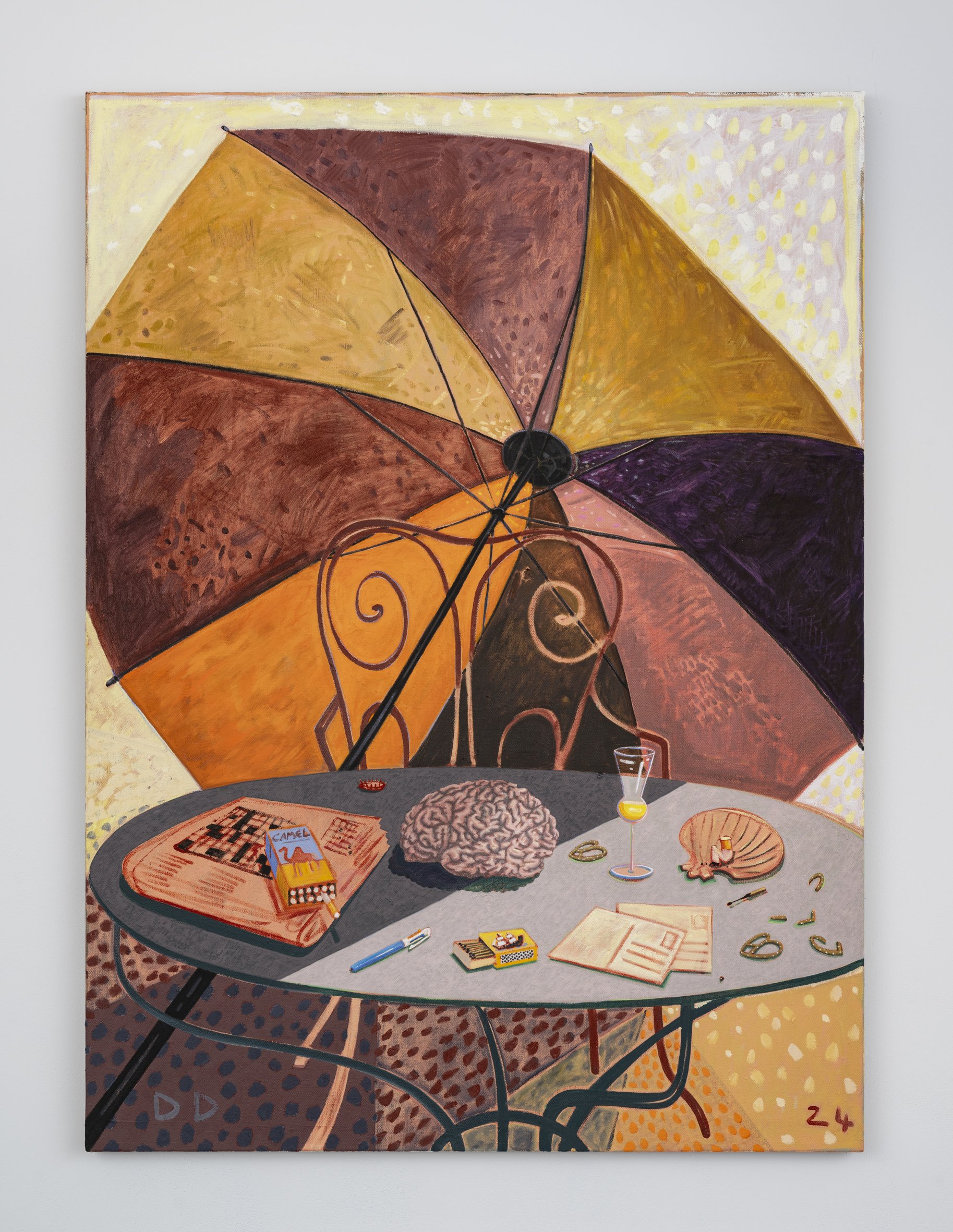   Brain on Holiday,  Oil on Flax, 150 × 110 cm, 2024 