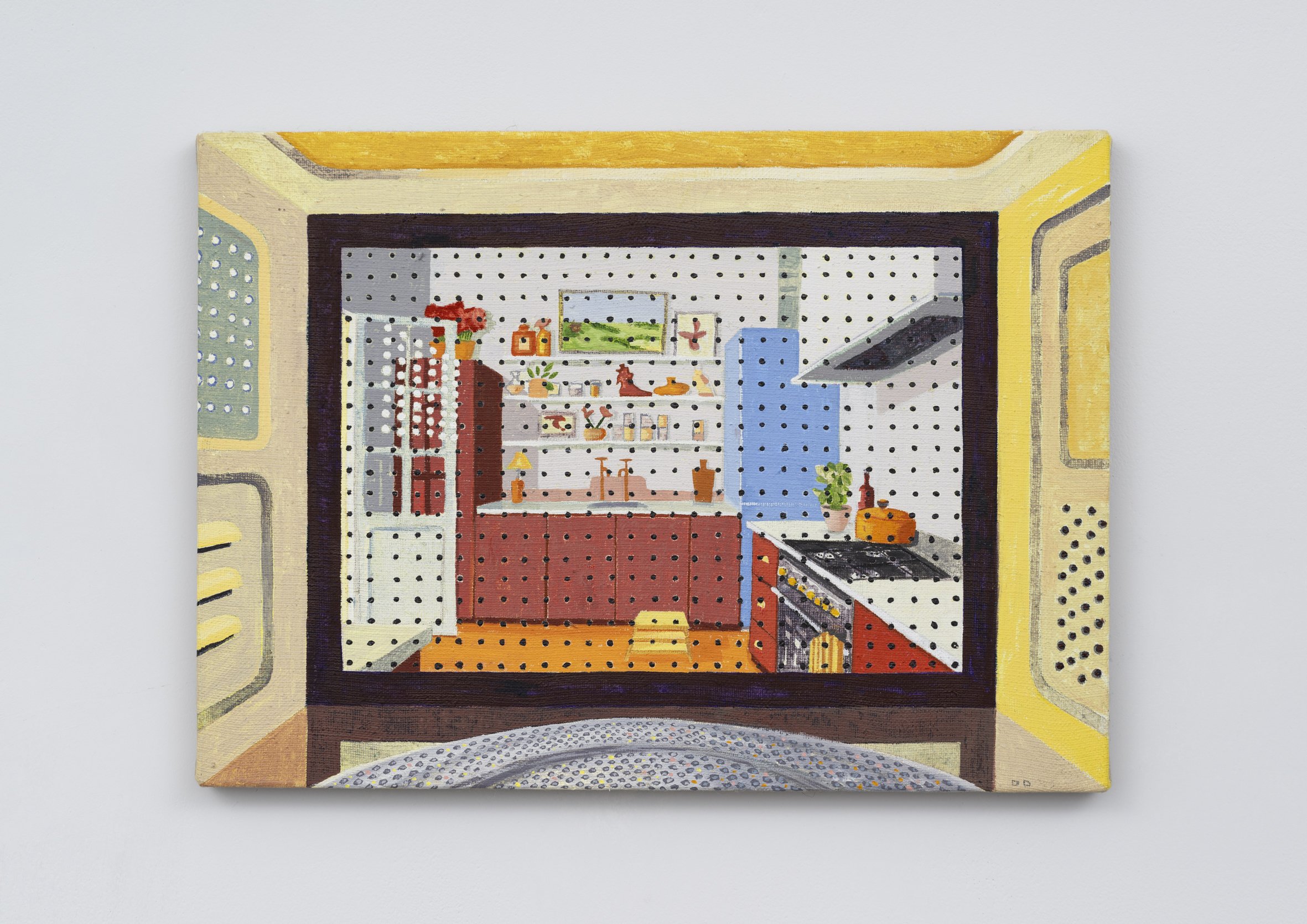   Pov: You Are Macaroni Cheese,  Oil and Acrylic on Flax,   31 × 42 cm, 2025 