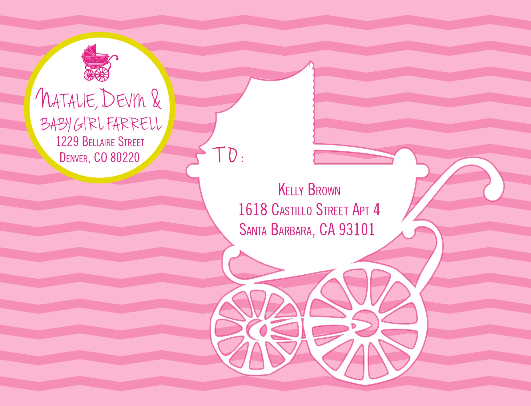 baby shower invite envelope