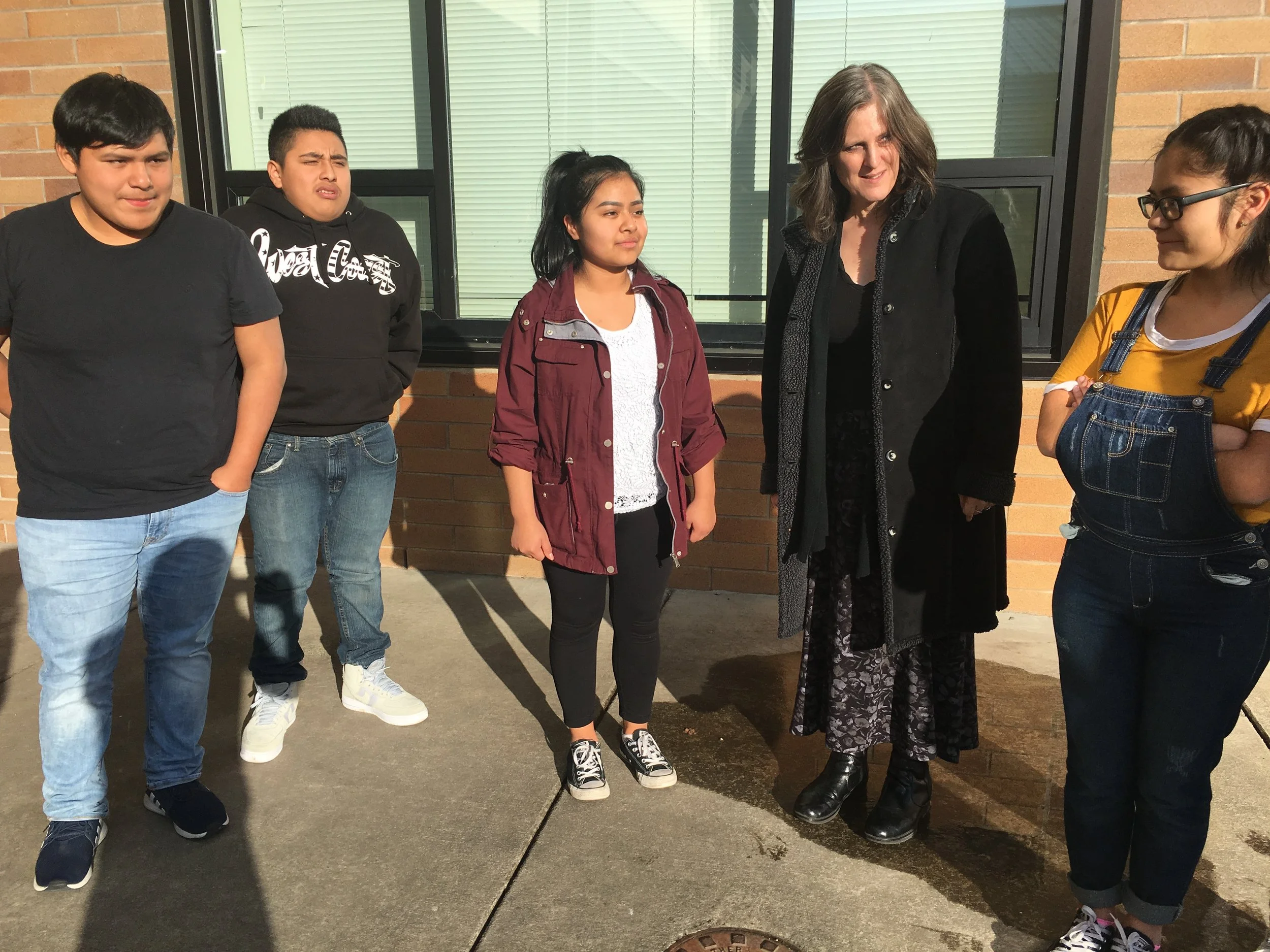  Teaching Writer (Jennifer) with students from the Migrant Leaders Club. &nbsp;Preparing for 2018's Hidden Truth event at the Lincoln Theater. &nbsp;  Read  more here . 
