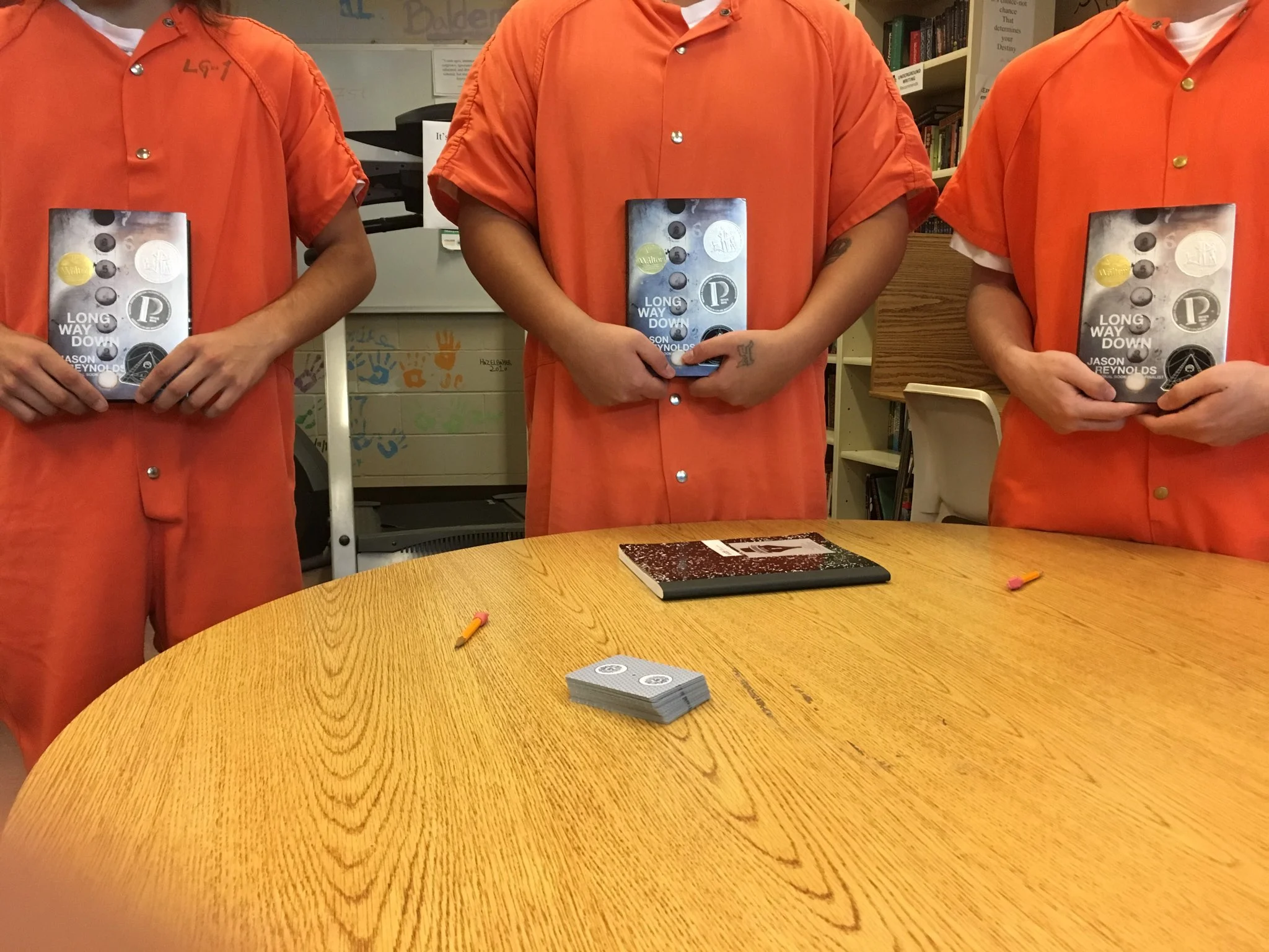August 27-31, 2018 - Weeklong Intensive Workshop in Juvenile Detention. Book we’re reading, and writing-riffing on: Long Way Down by Jason Reynolds .