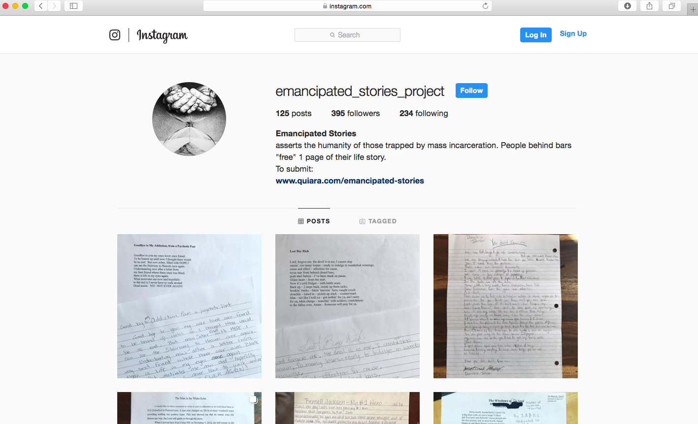 Check out our collaborating partner, Emancipated Stories. Based in New York, the project aims to publish a piece of writing or art by every incarcerated person in America. A lofty goal, they admit, but they’re just getting started. You can see the writings of 15-20 Underground Writing students via the Emancipated Stories Instagram page .