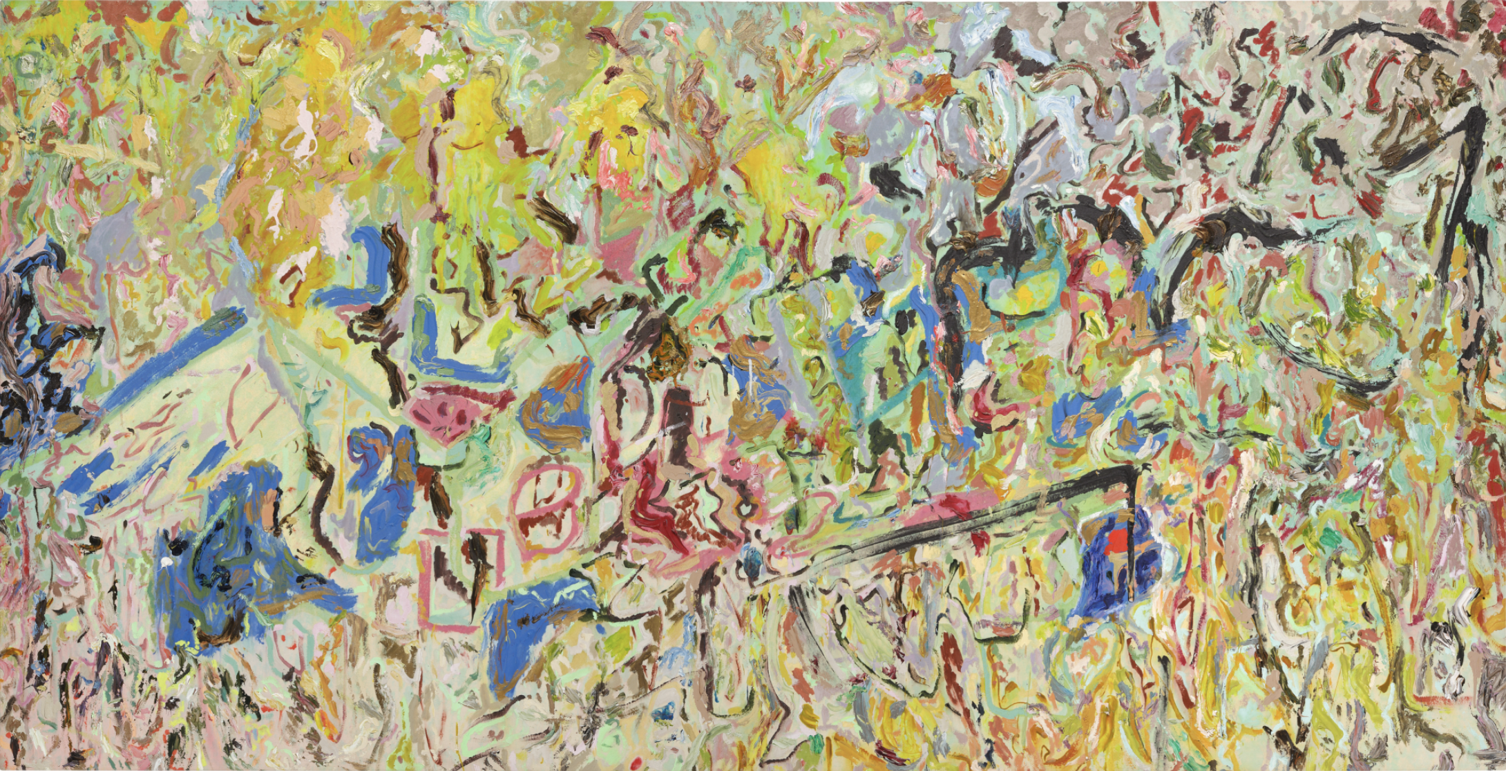 Larry Poons, Backup and Push, 2004