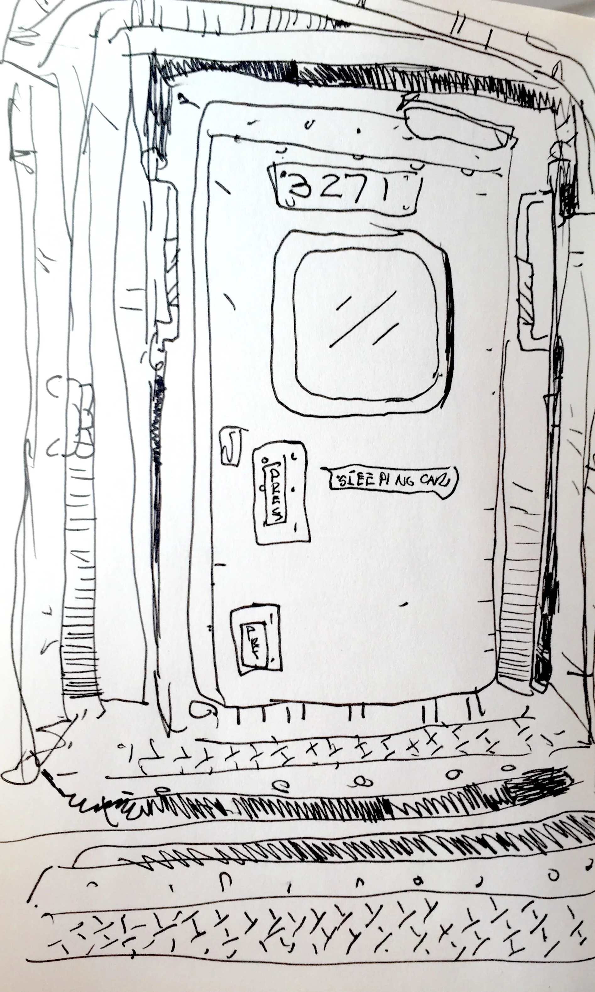 Passageway between trains.