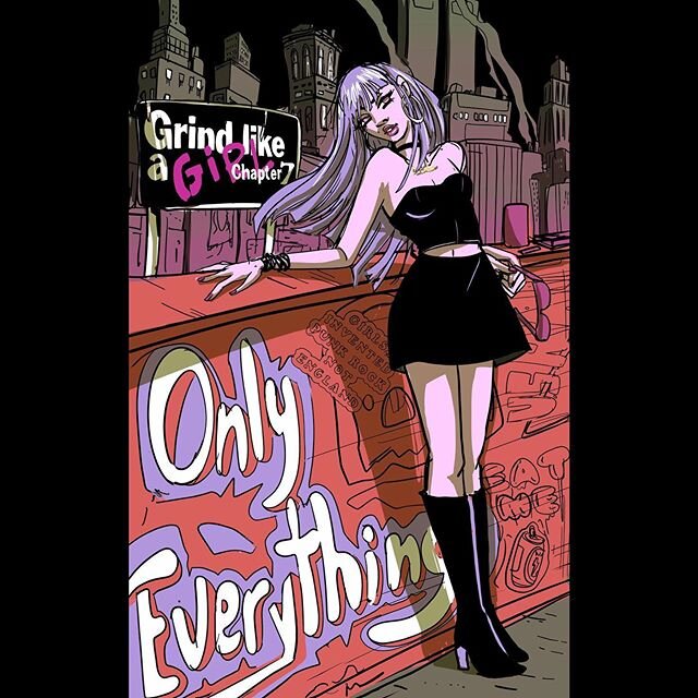 Grind Like a Girl, Chapter 7 &ldquo;Only Everything.&rdquo; #grindlikeagirlcomic (a weekly webcomic about growing up trans in NJ in the 90&rsquo;s). Previous chapters on 
gumroad.com/saltandfog

#digitalillustration #webcomics #comiccovers #grungeaes