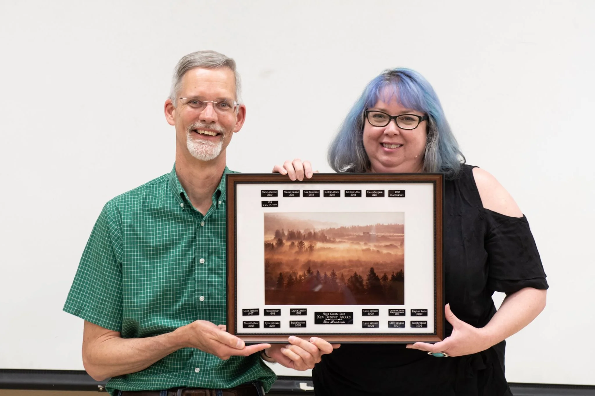 Receiving the Ken Dunphy Landscape Award at the Moncton Focus Camera Club.