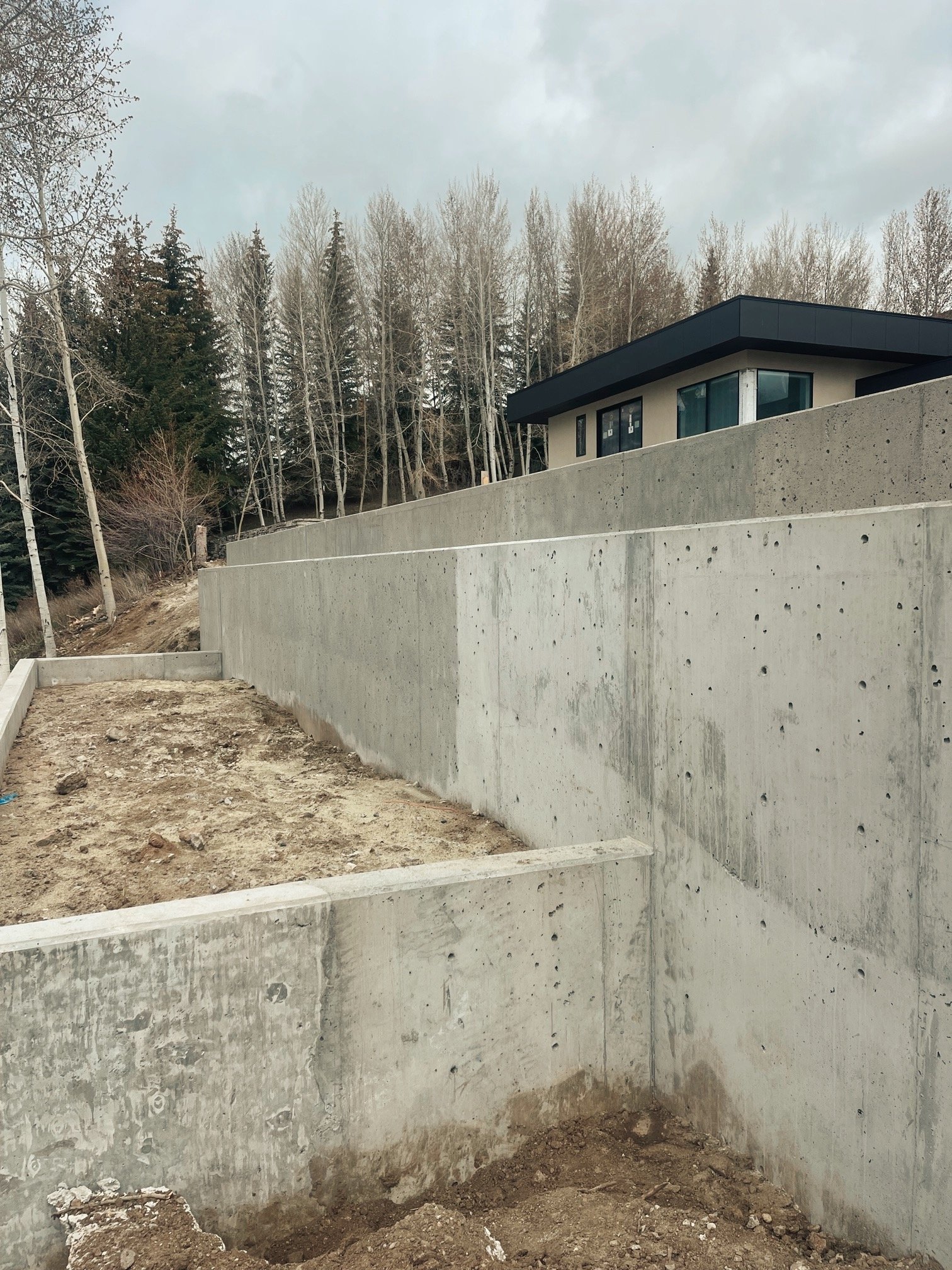 Concrete Retaining Wall ✪ Ketchum, Idaho