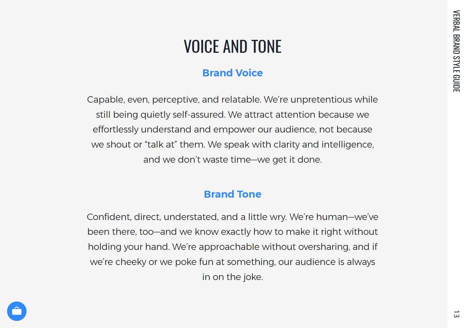 Voice and tone characteristics for primary audiences.