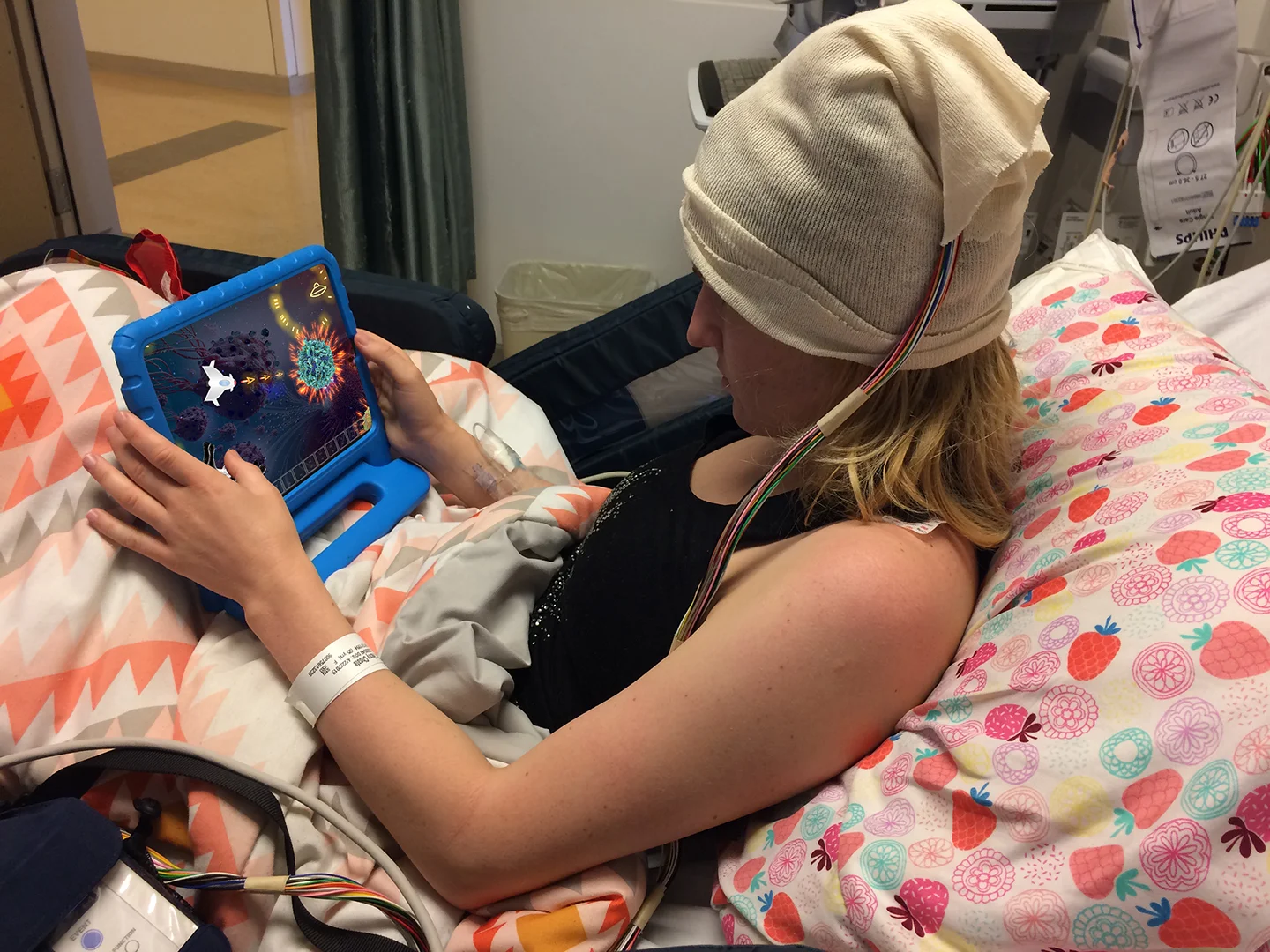 What can they do in their hospital bed that will make them feel more powerful? Now they can help battle their cancer in a way that feels familiar to them— in a game that allows them to attack the forces that make them feel powerless.