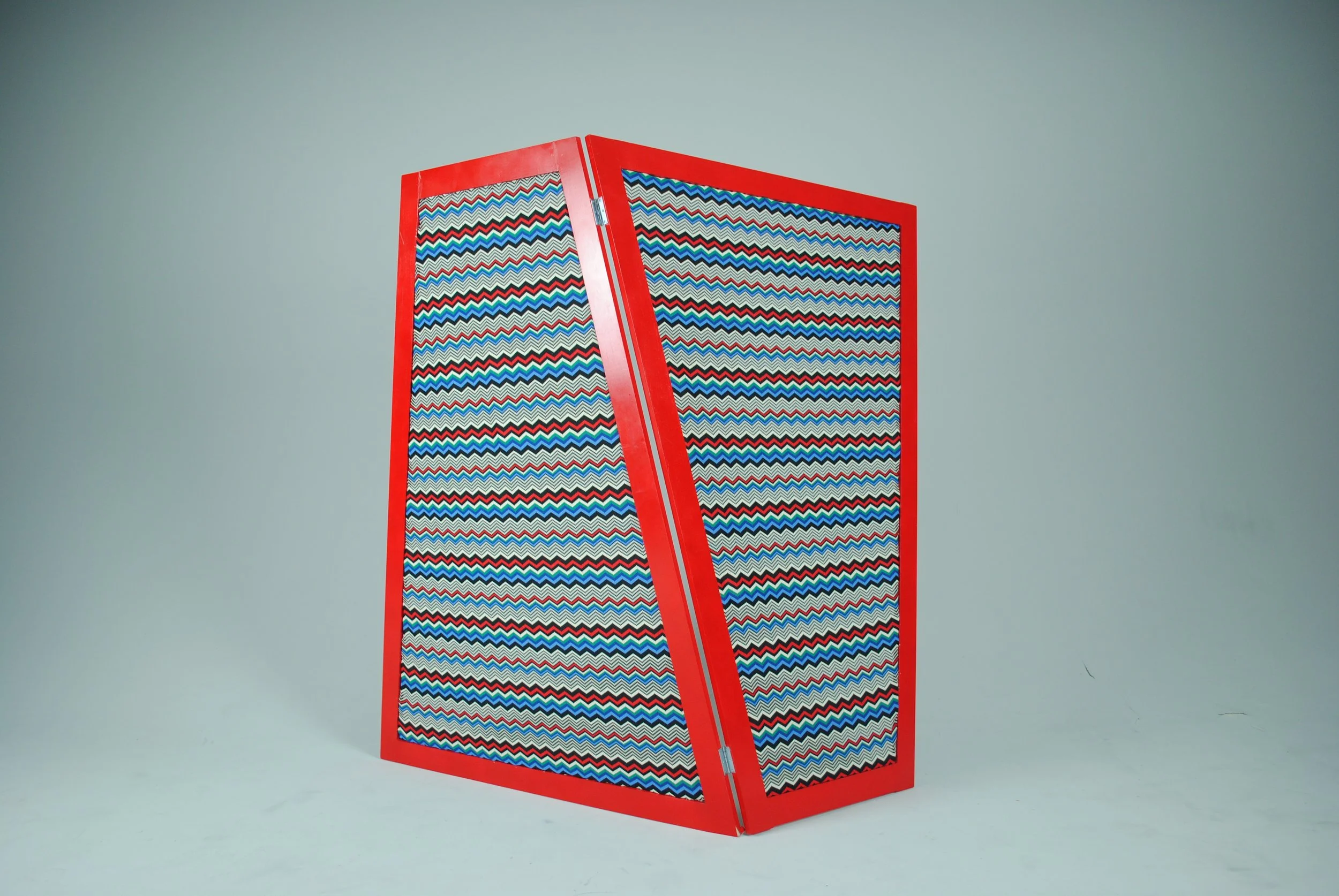  Room divider. Fabric, paint, wood, staples 