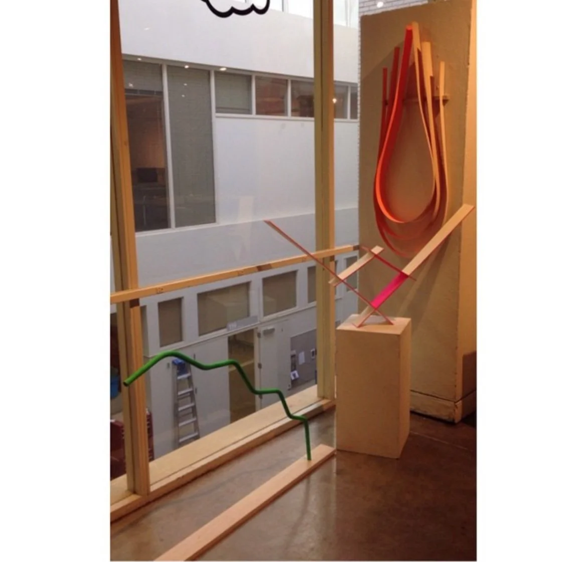  Untitled sculptures. Bent pipe, paint, wood 