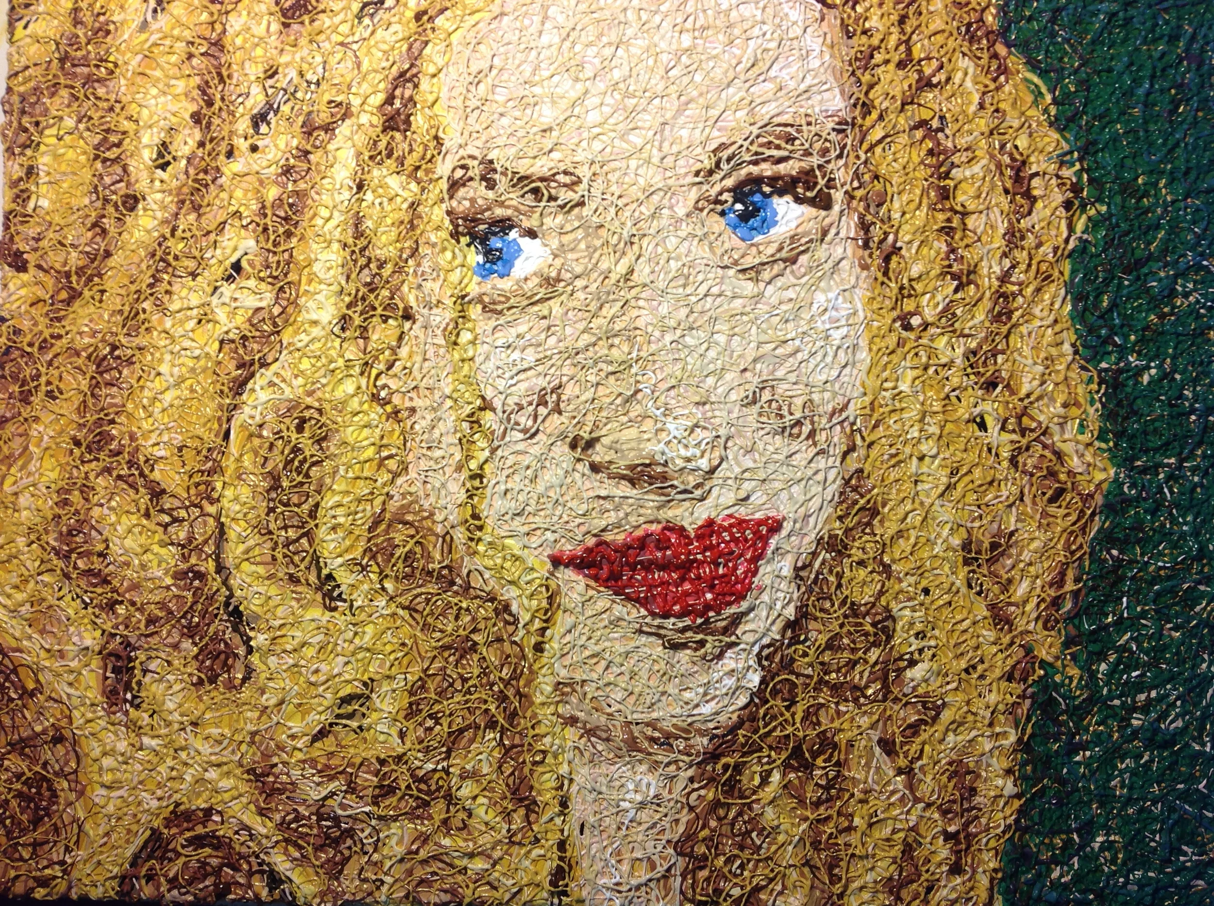 - - - - - - - - - - ----- Naomi ----- - - - - - - - - - - - Acrylic texture paint on canvas 20x16 sold