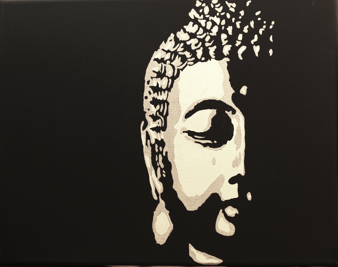 - - - - - - - - ----- -- Buddha -- ----- - - - - - - - - - acrylic on canvas 14X11 $100