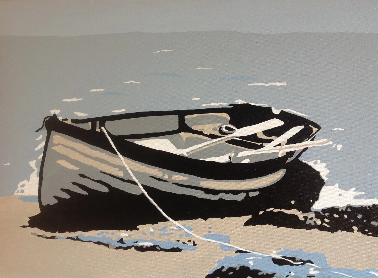 - - - - ------ Lewis' Boat------- - - - - Acrylic on Canvas 24X18 $200